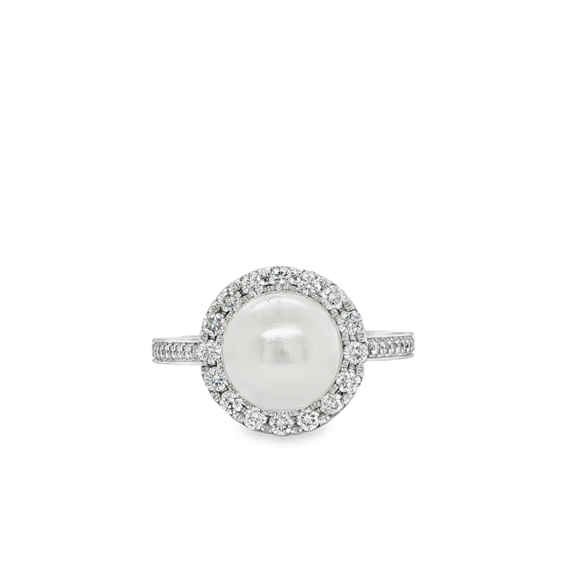 CULTURED PEARL & DIAMOND RING