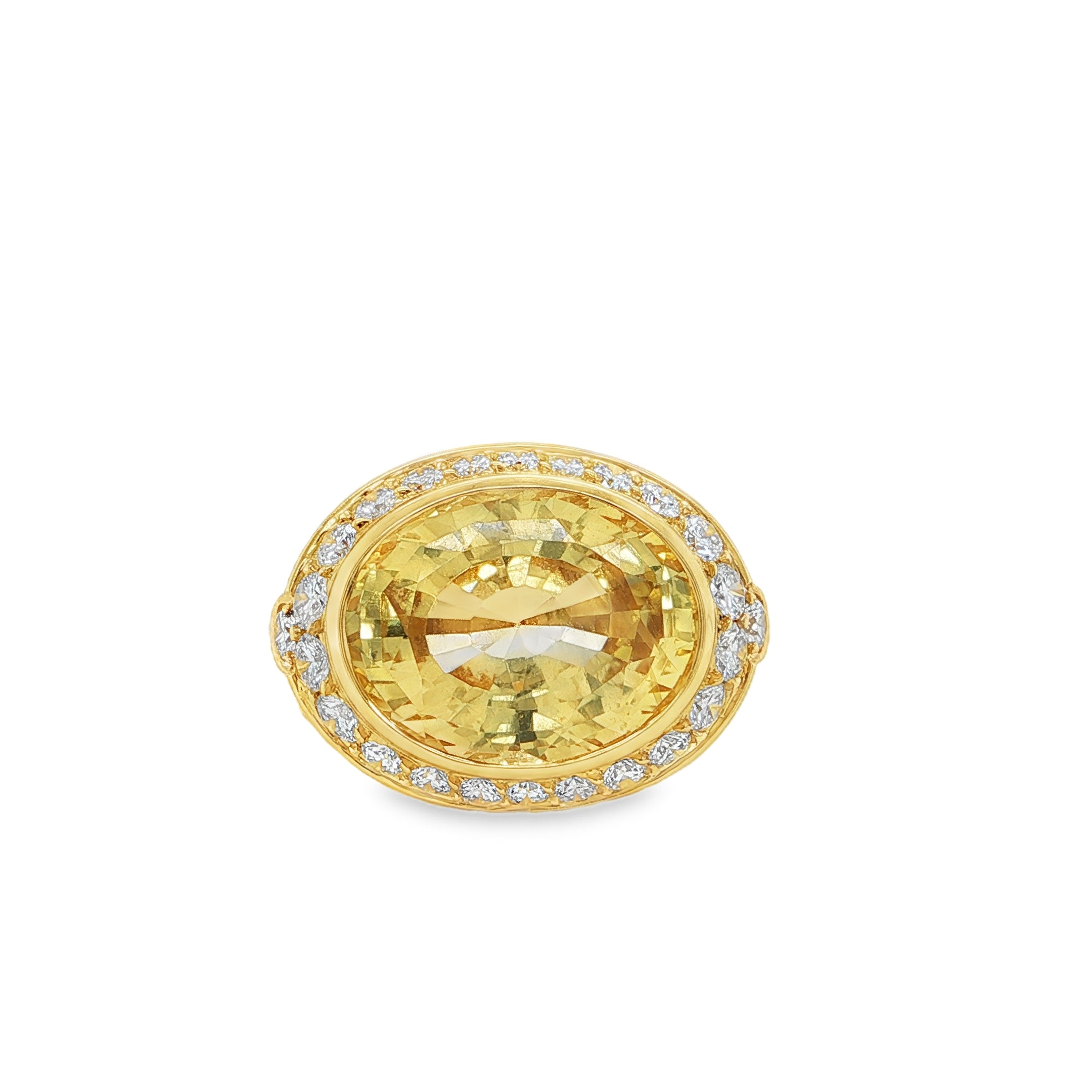 YELLOW SAPPHIRE & DIAMOND STATEMENT RING