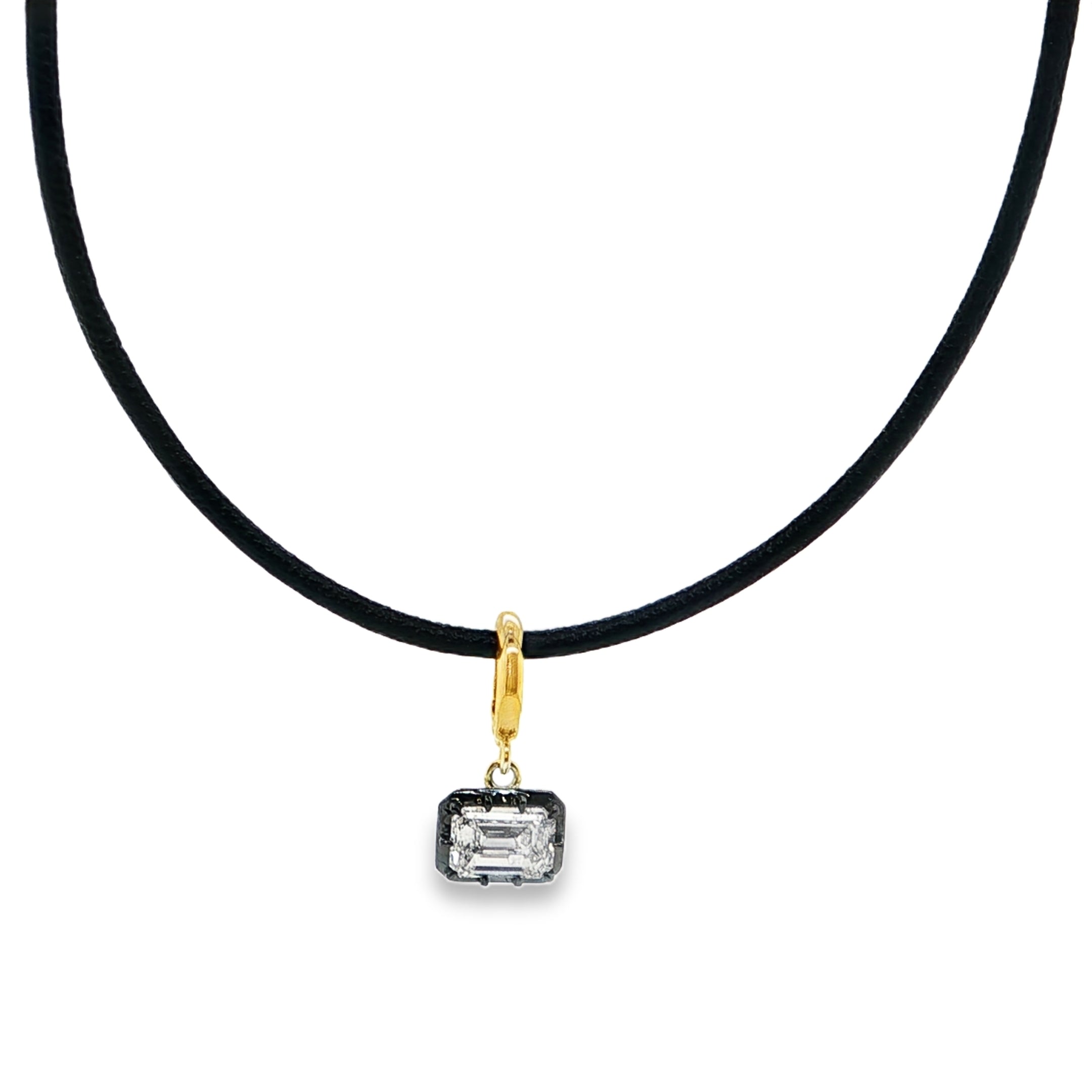 LAB DIAMOND EMERALD CUT CHARM