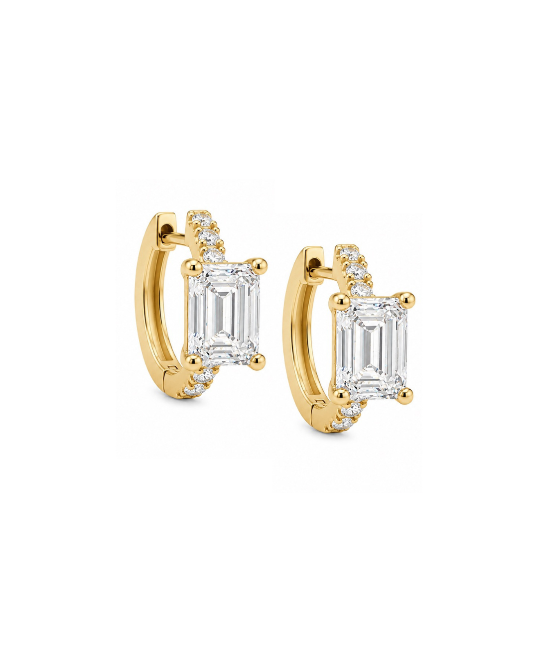 LAB EMERALD DIAMOND PAVÉ HUGGIES