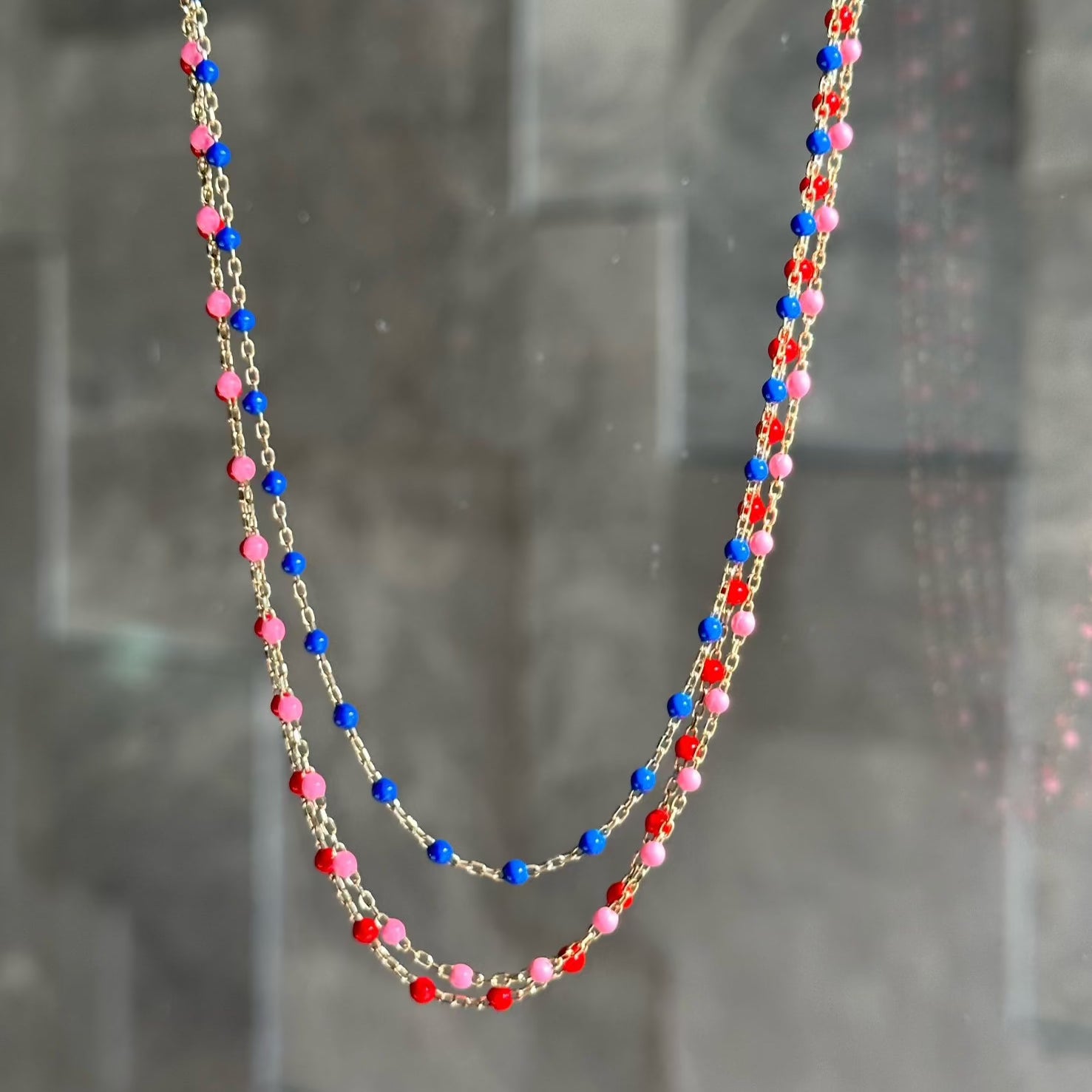 ENAMEL BEAD NECKLACE