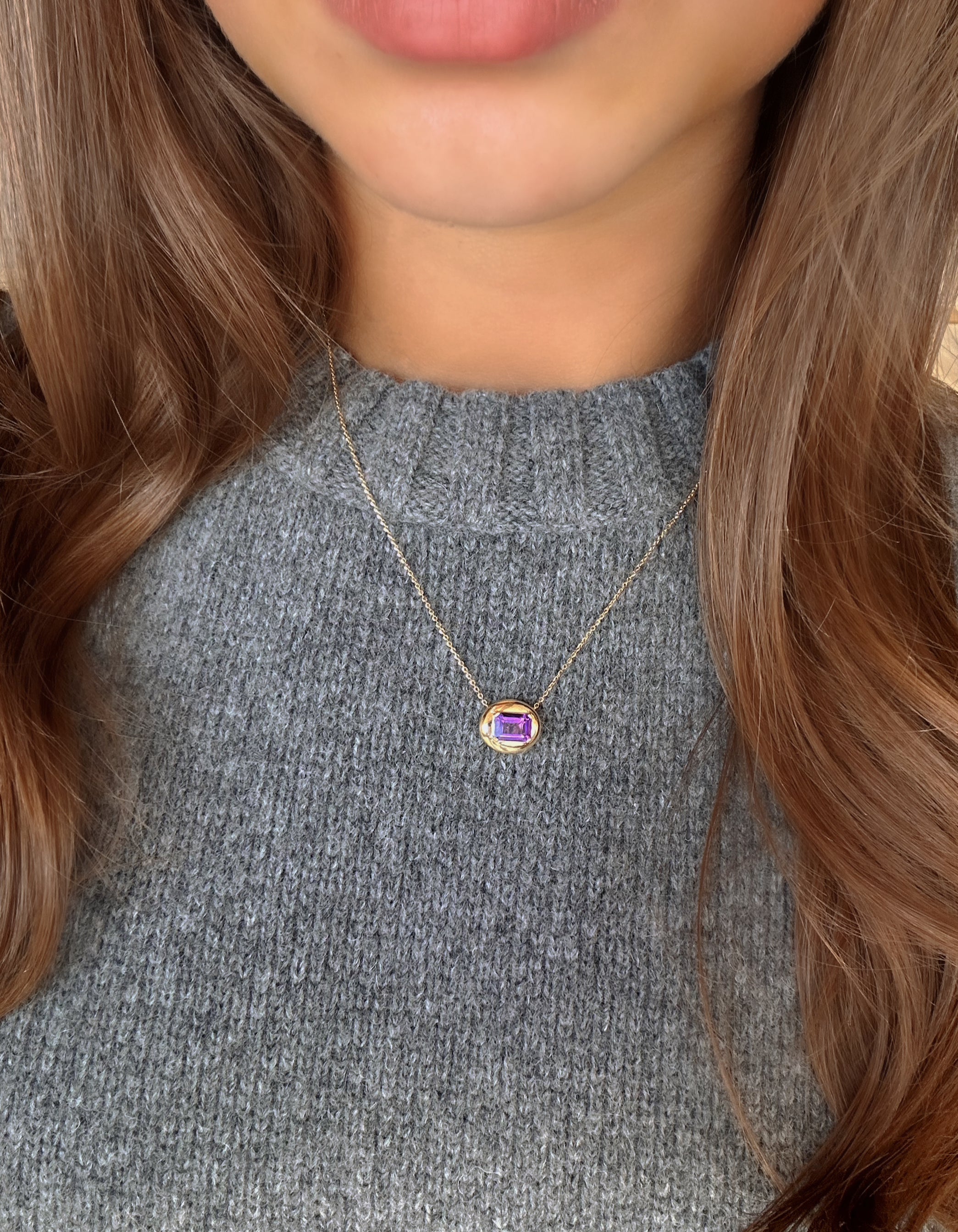 Purple Amethyst Bubble Necklace
