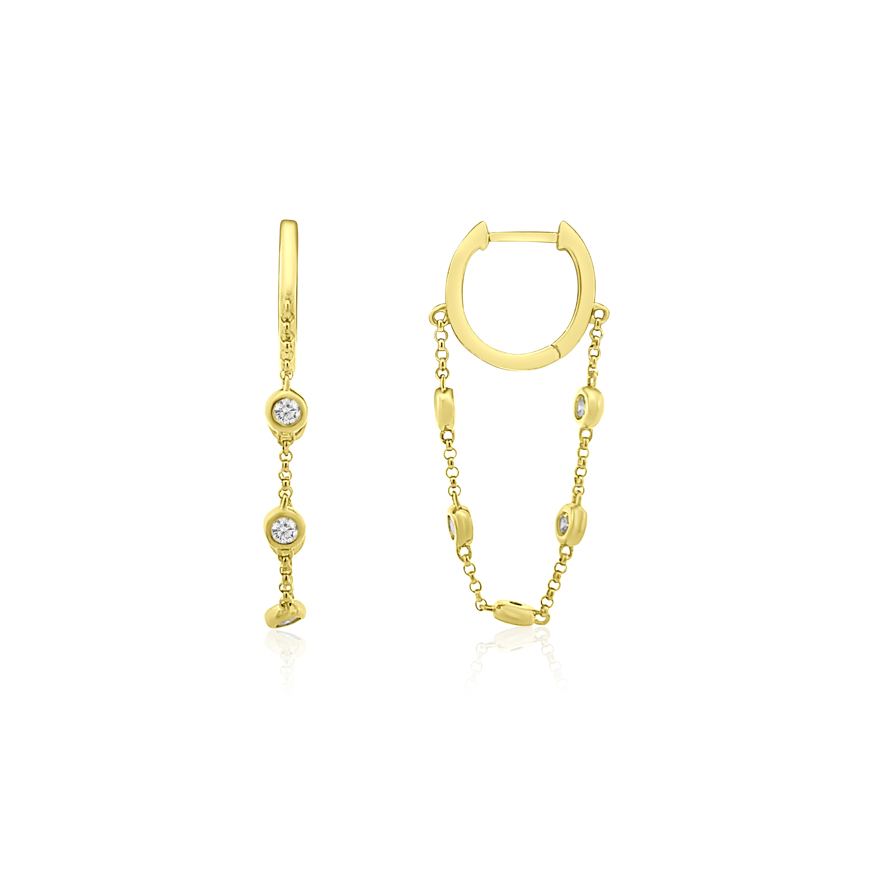 DIAMOND BEZEL CHAIN HUGGIES