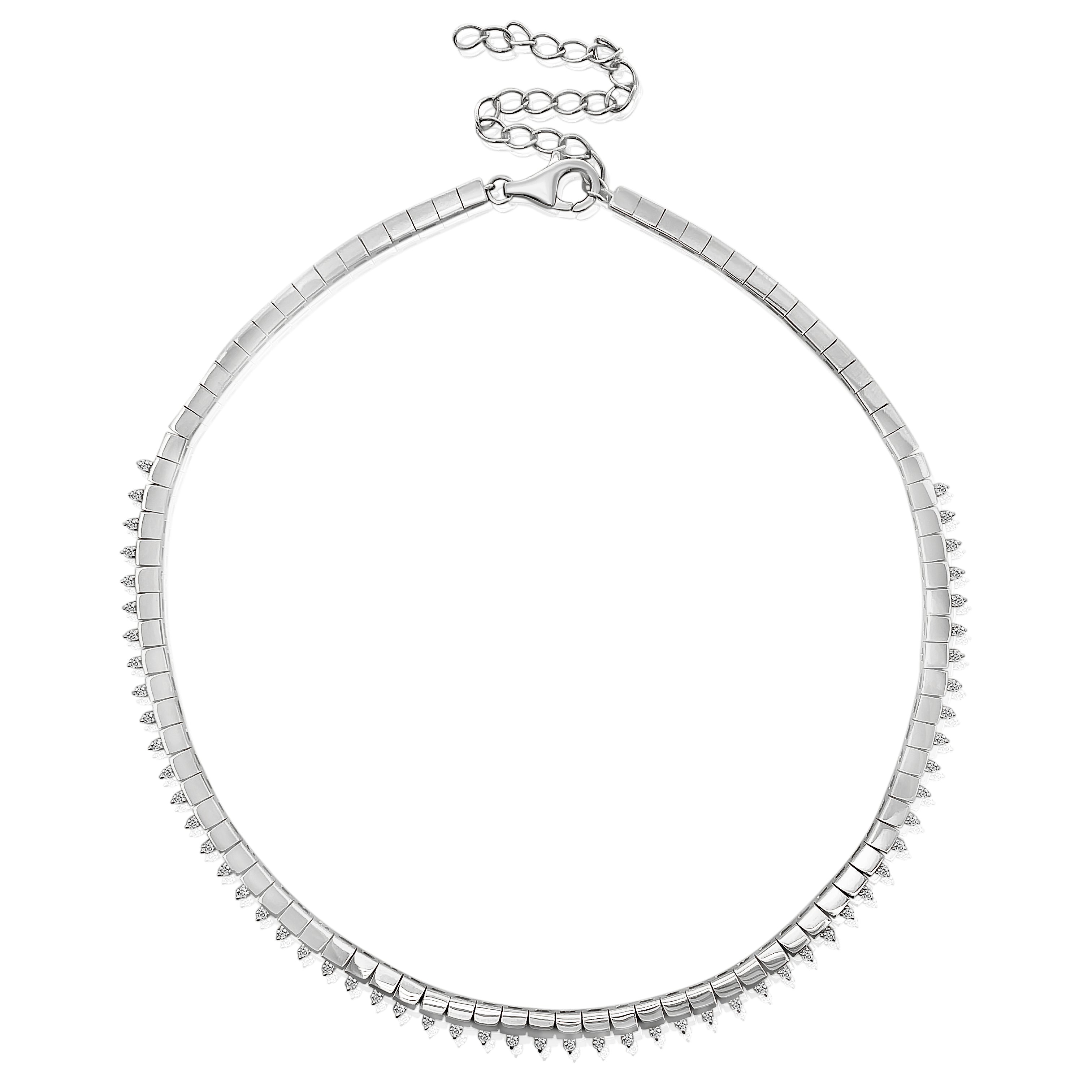 SQUARE LINK & DIAMOND NECKLACE