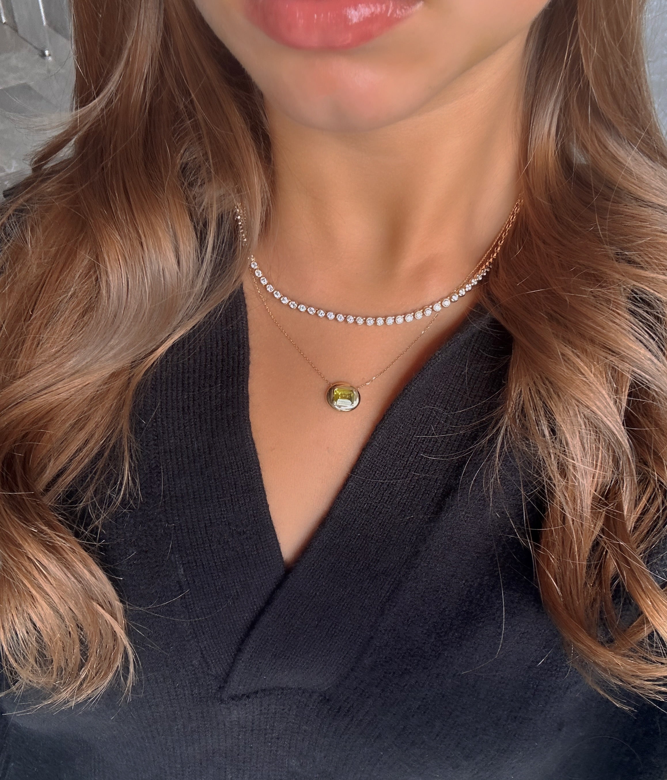 Green Peridot Bubble Necklace