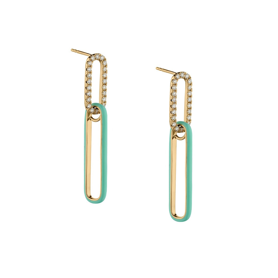 TURQUOISE & DIAMOND DROP EARRINGS
