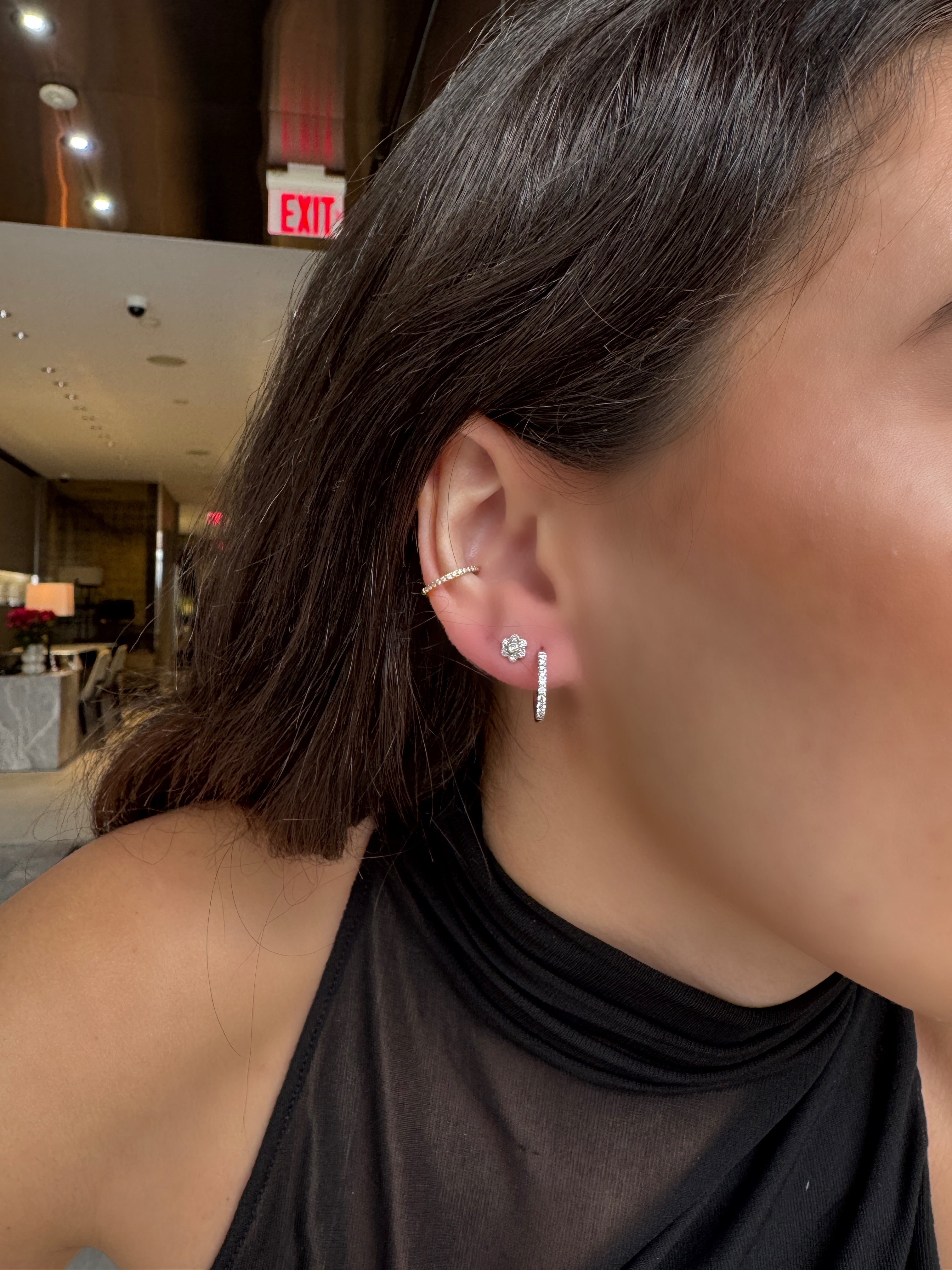 MINI DIAMOND FLOWER STUDS