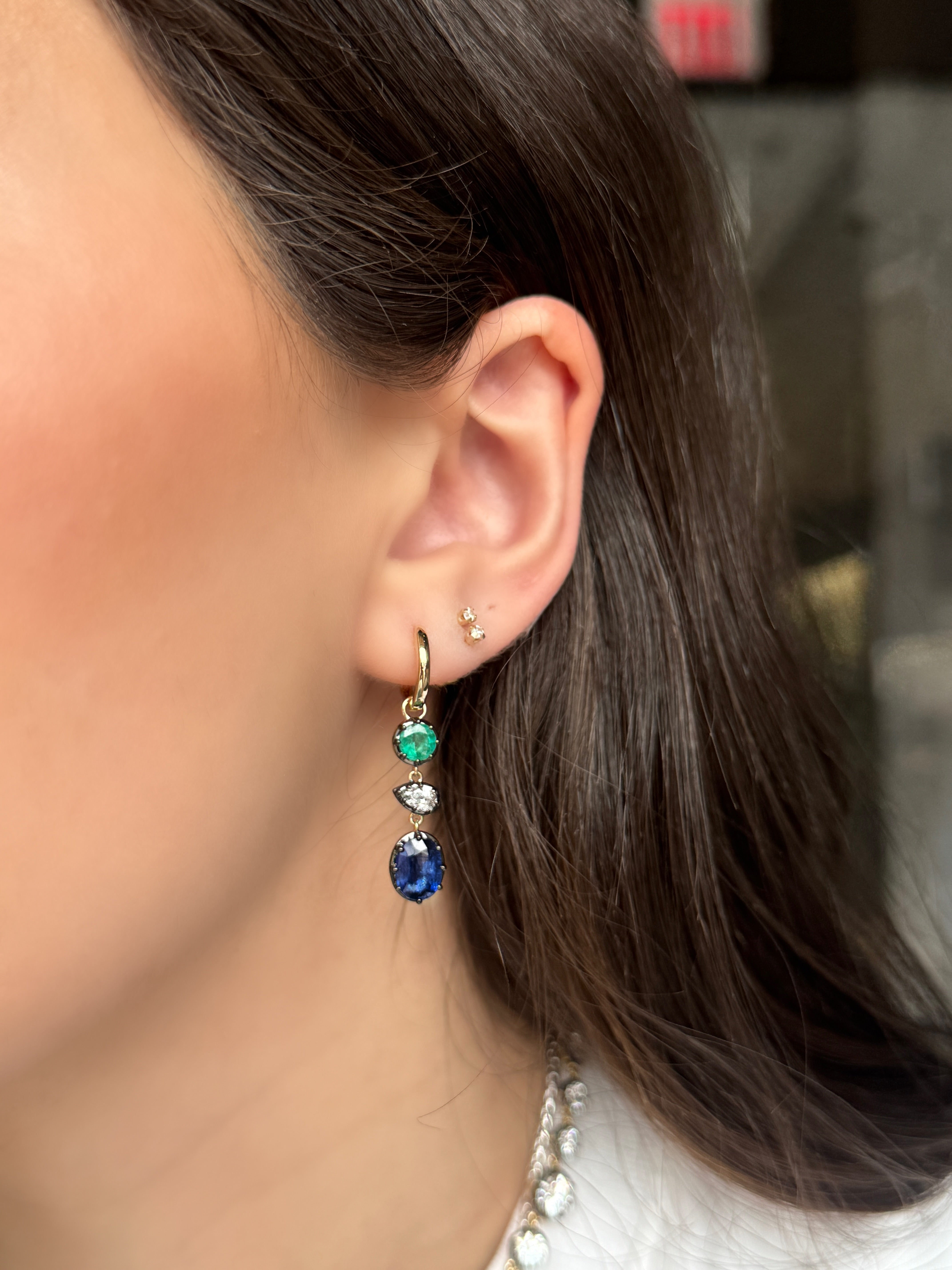 COLOURED STONE EARRINGS