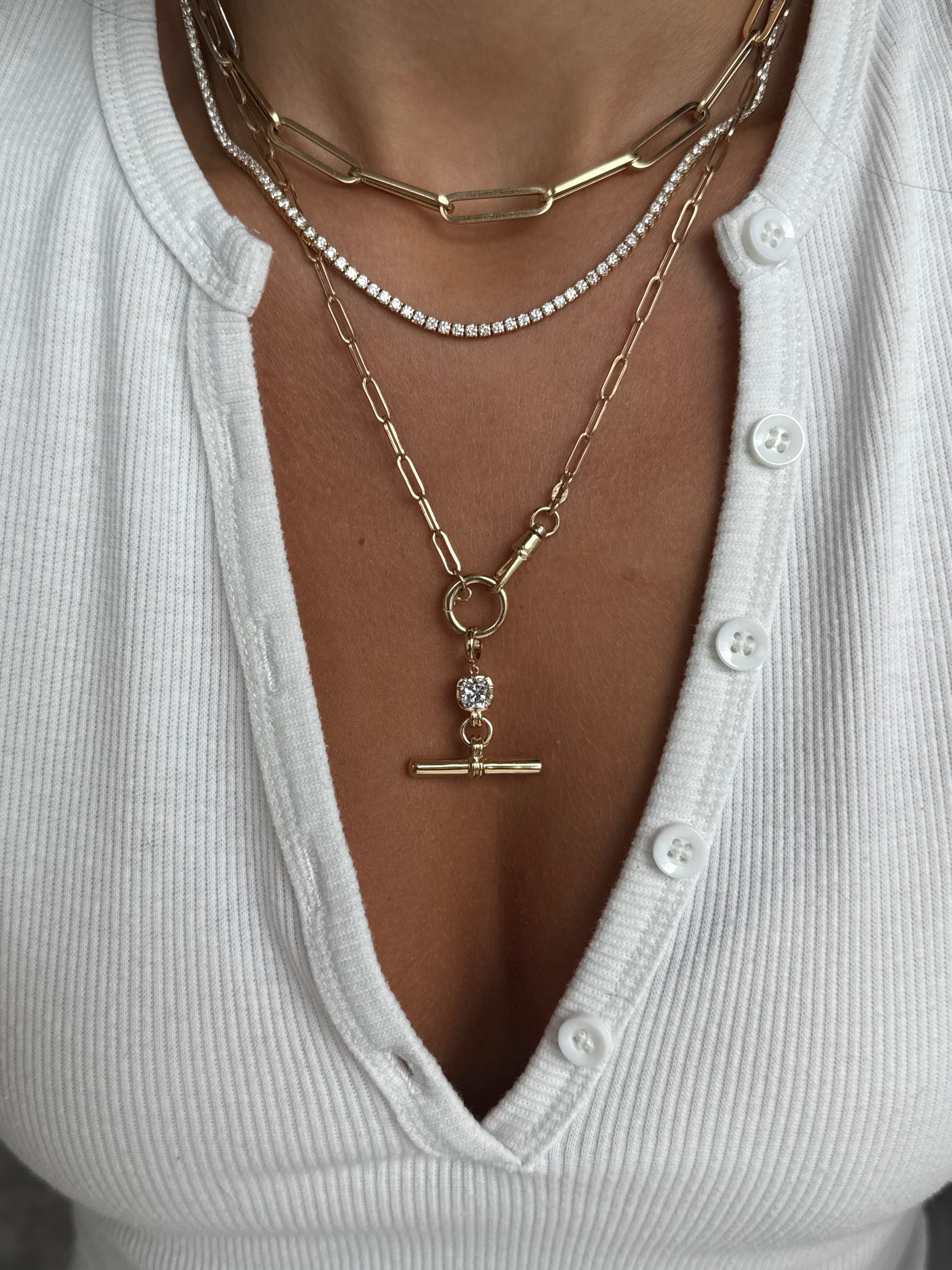 LAB DIAMOND TOGGLE PENDANT