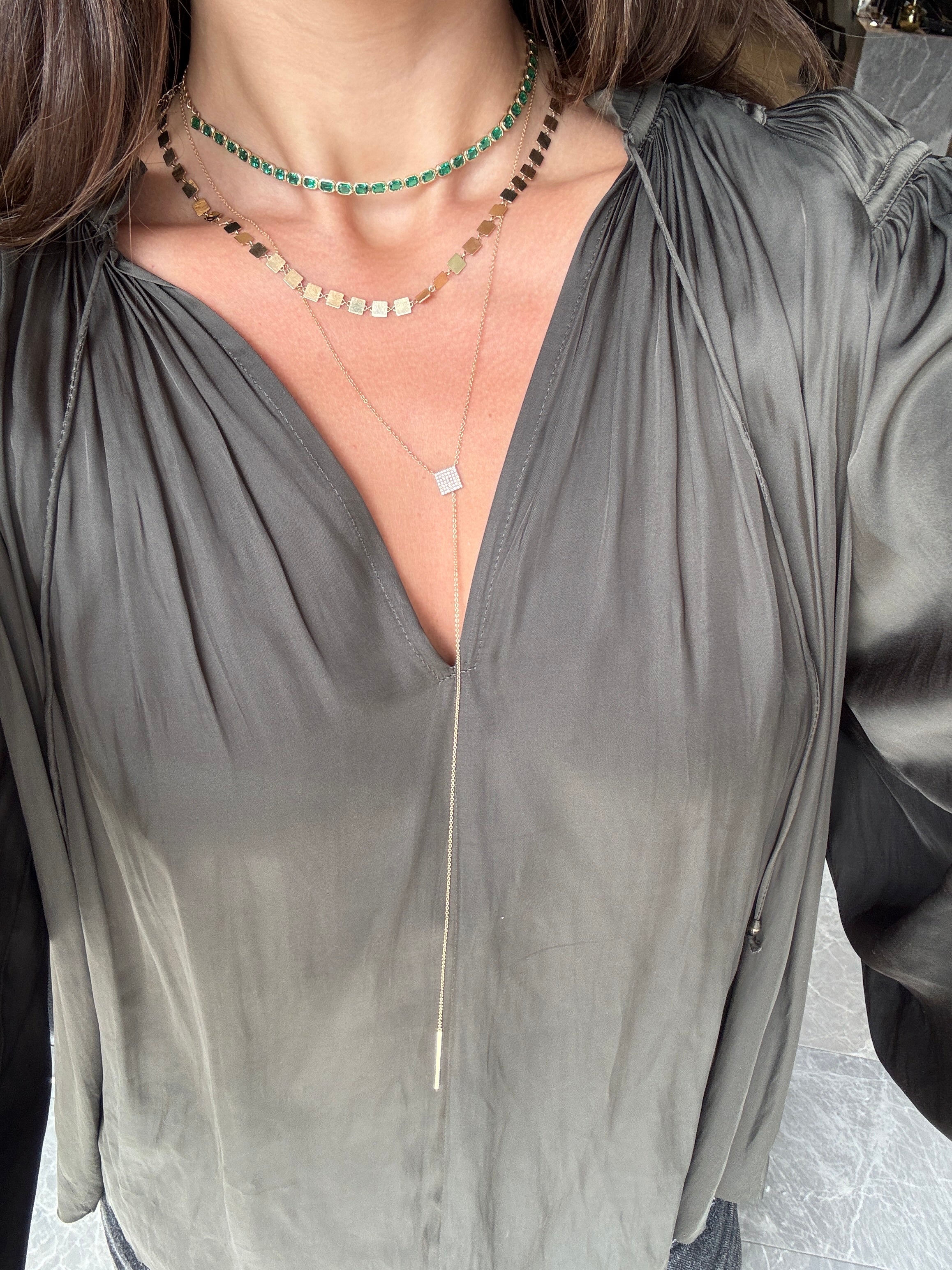 SQUARE MIRROR CHAIN NECKLACE