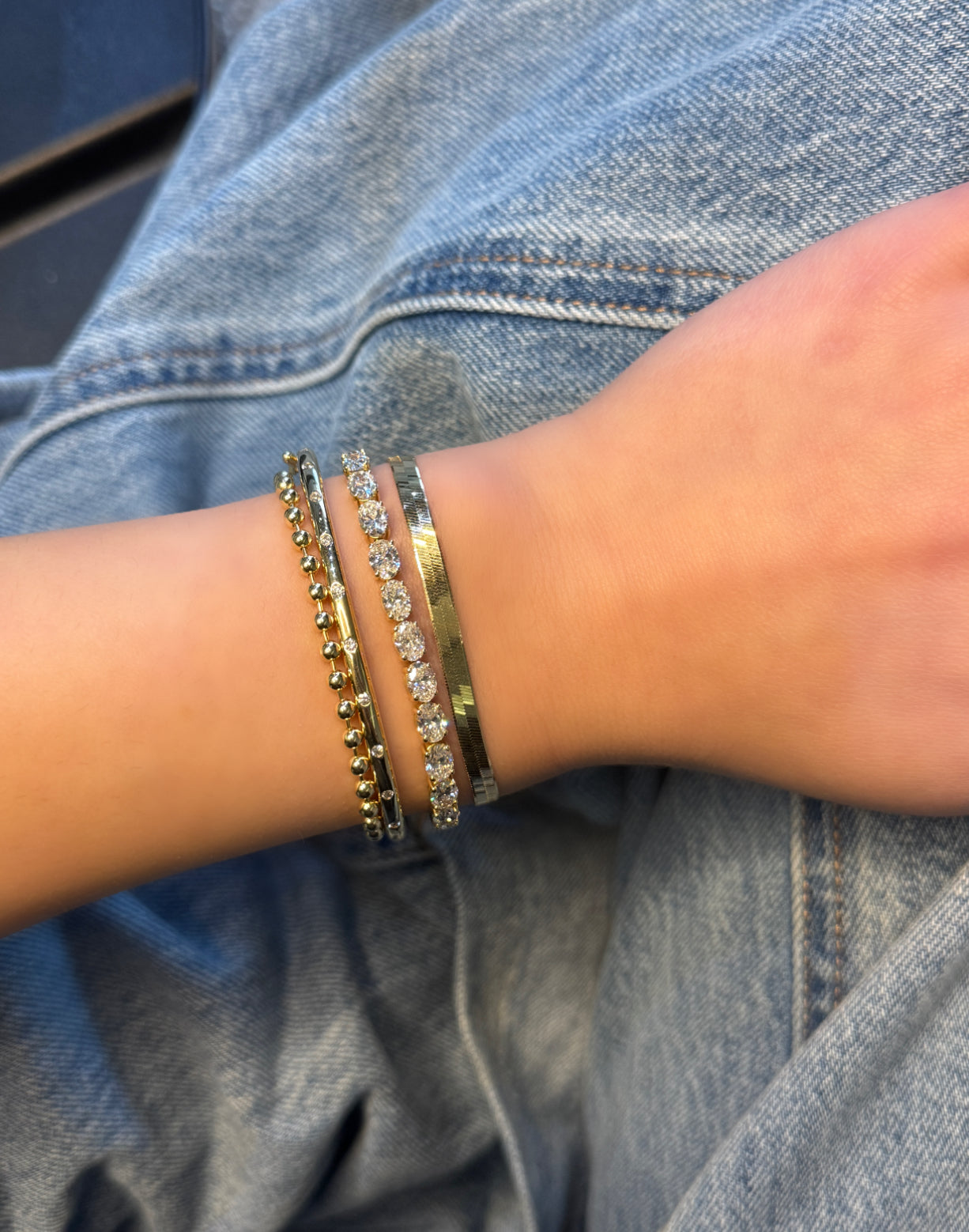 LAB OVAL CUT TENNIS BRACELET