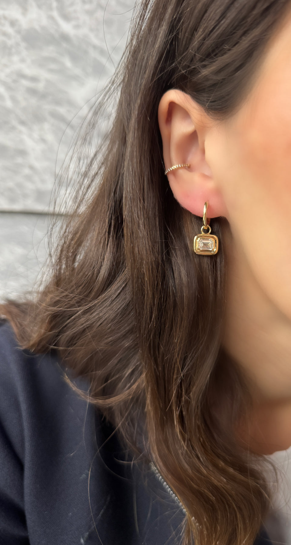 LAB DIAMOND DANGLE EARRINGS