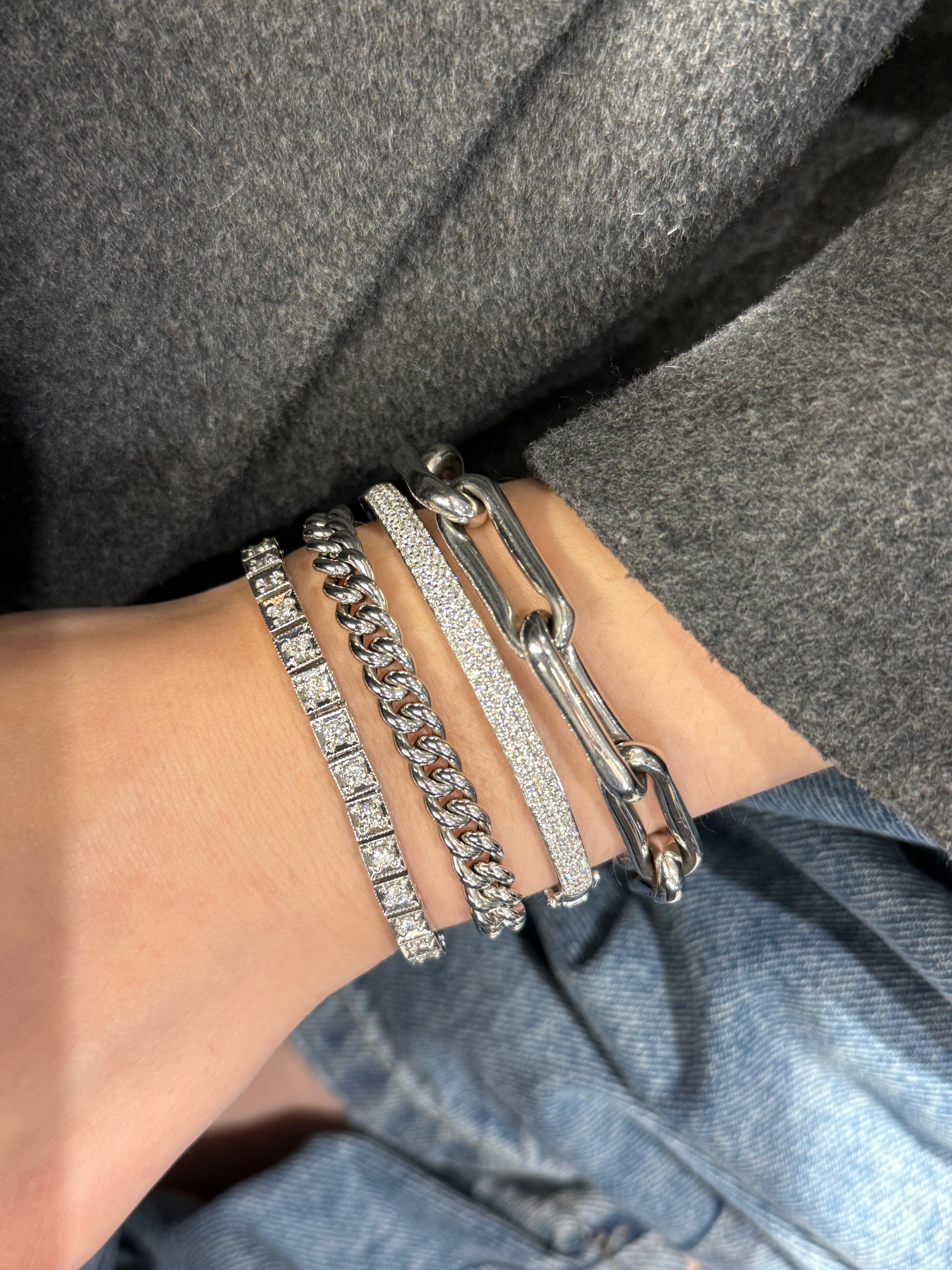DIAMOND SQUARE BEZEL SET TENNIS BRACELET