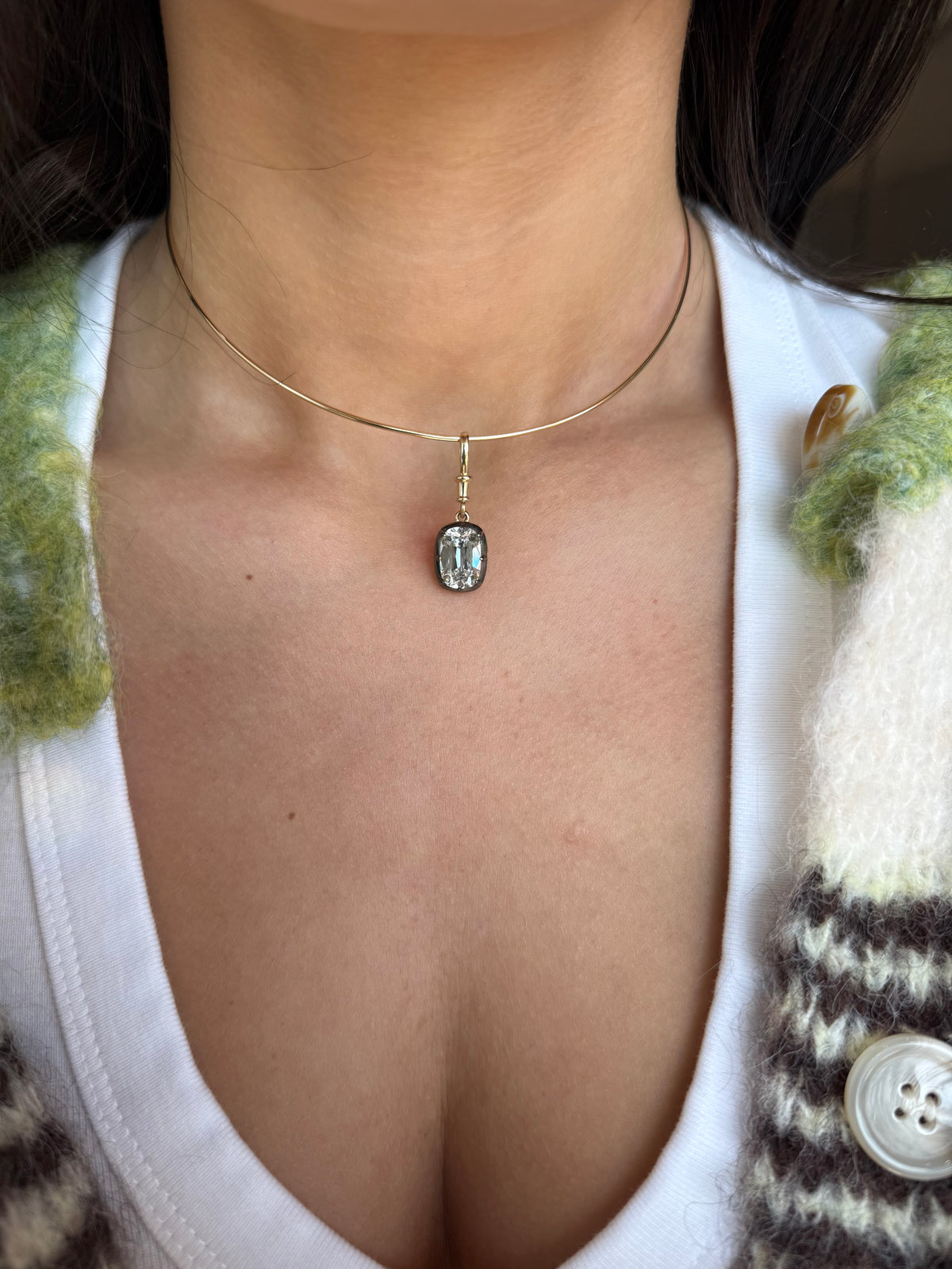 CUSHION CUT LAB DIAMOND CHARM