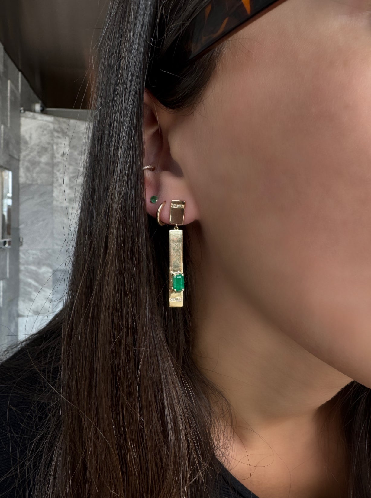 EMERALD DROP EARRINGS