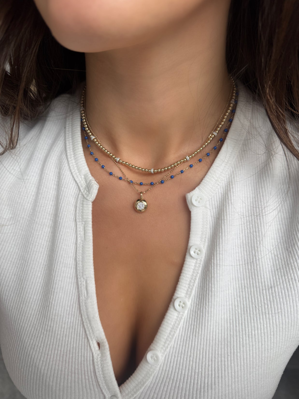 DIAMOND CLUSTER BUBBLE NECKLACE