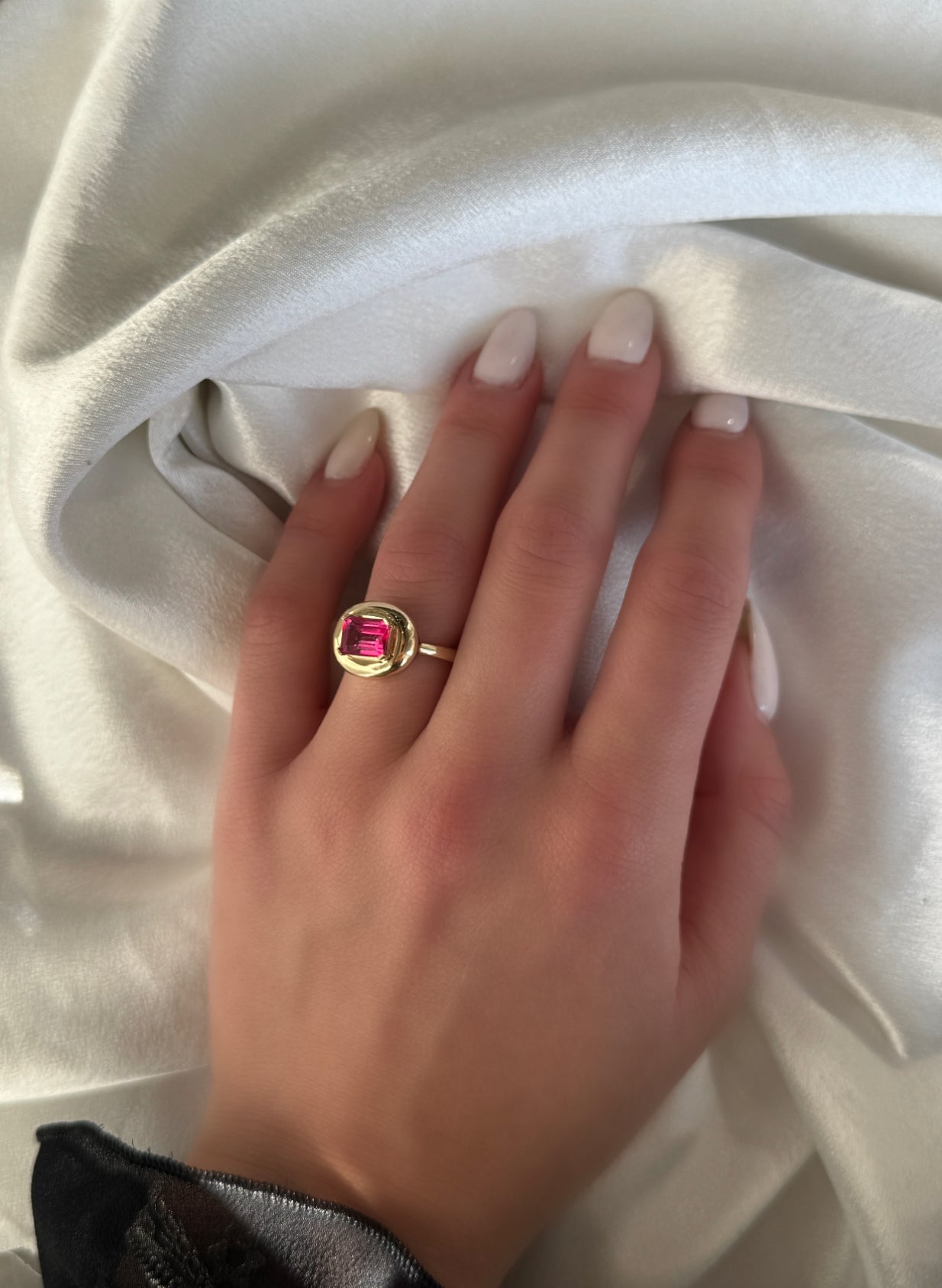 Pink Tourmaline Bubble Ring