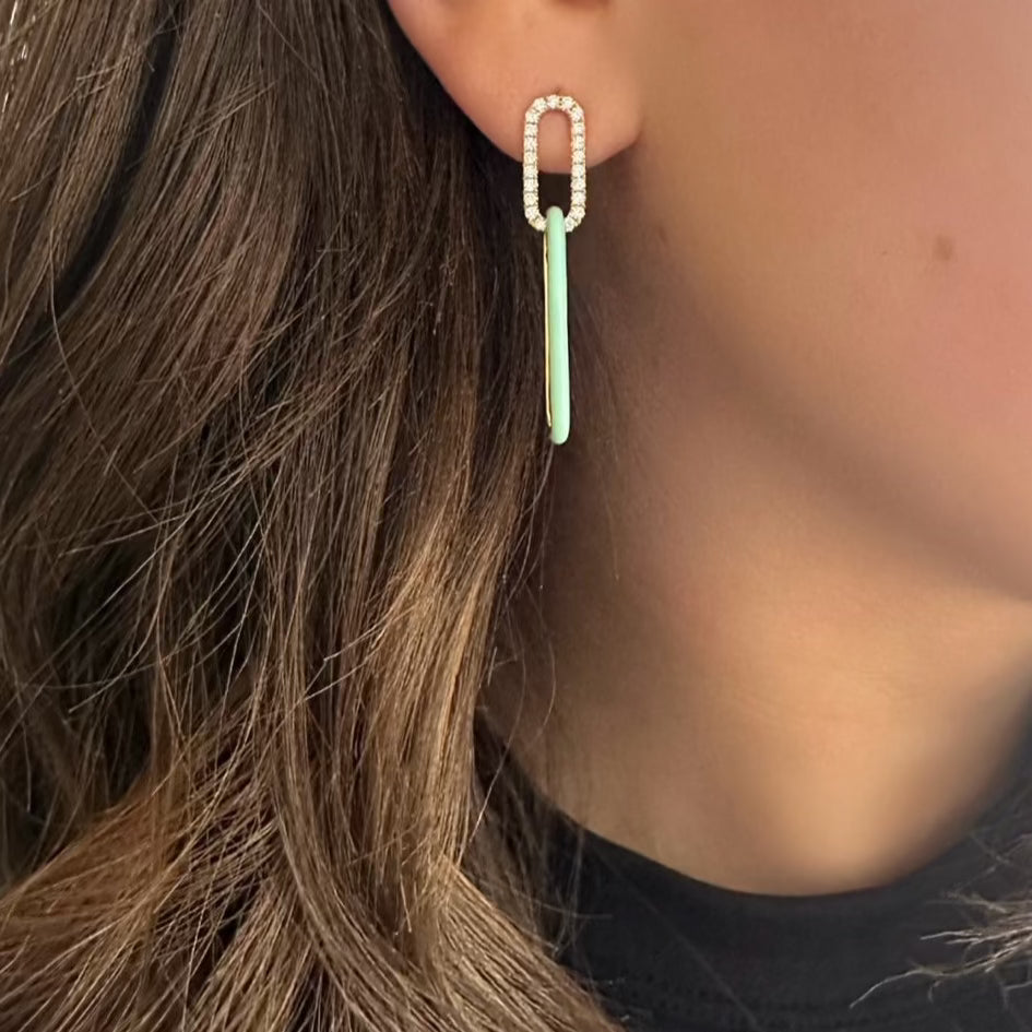 TURQUOISE & DIAMOND DROP EARRINGS