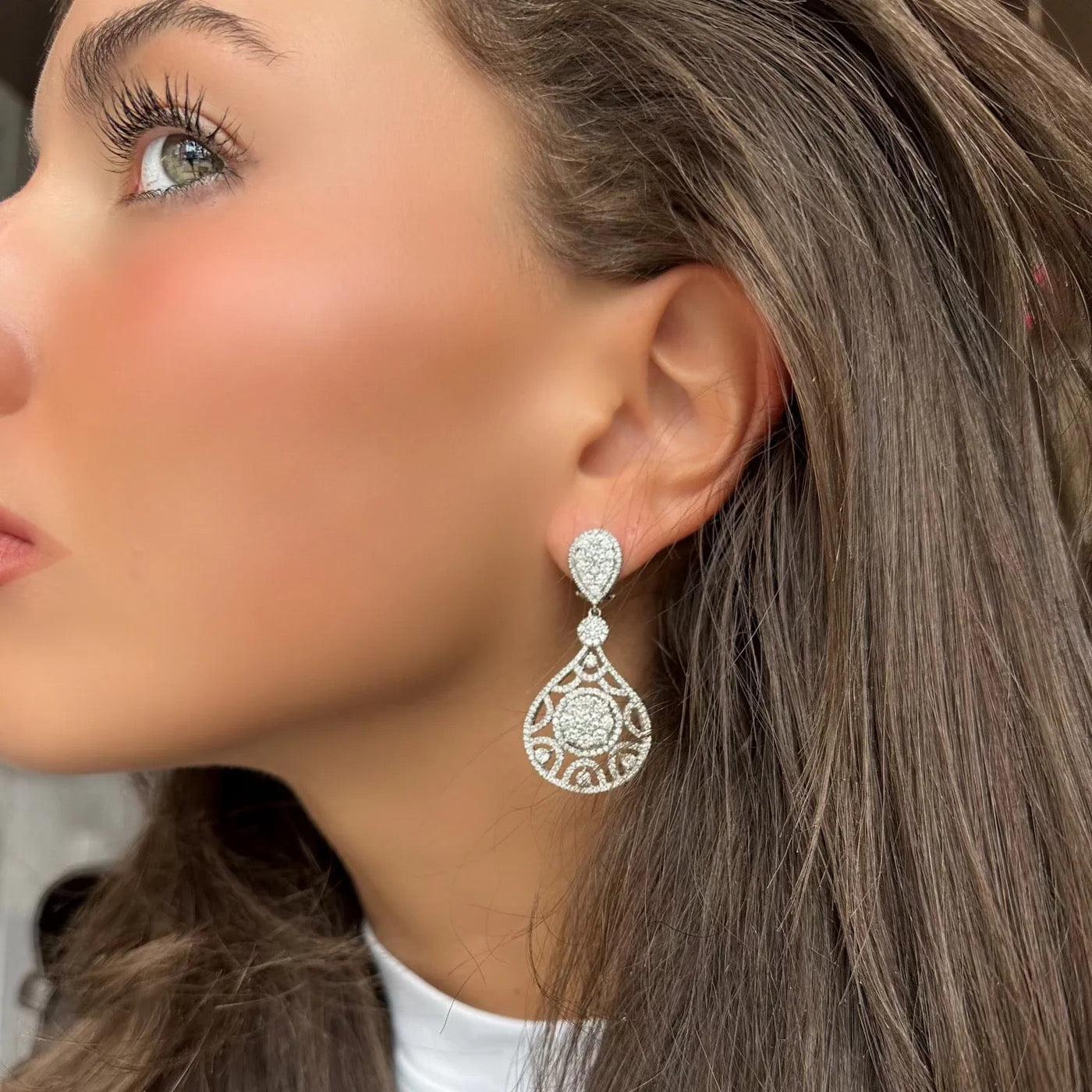 FANCY DIAMOND DANGLE EARRINGS