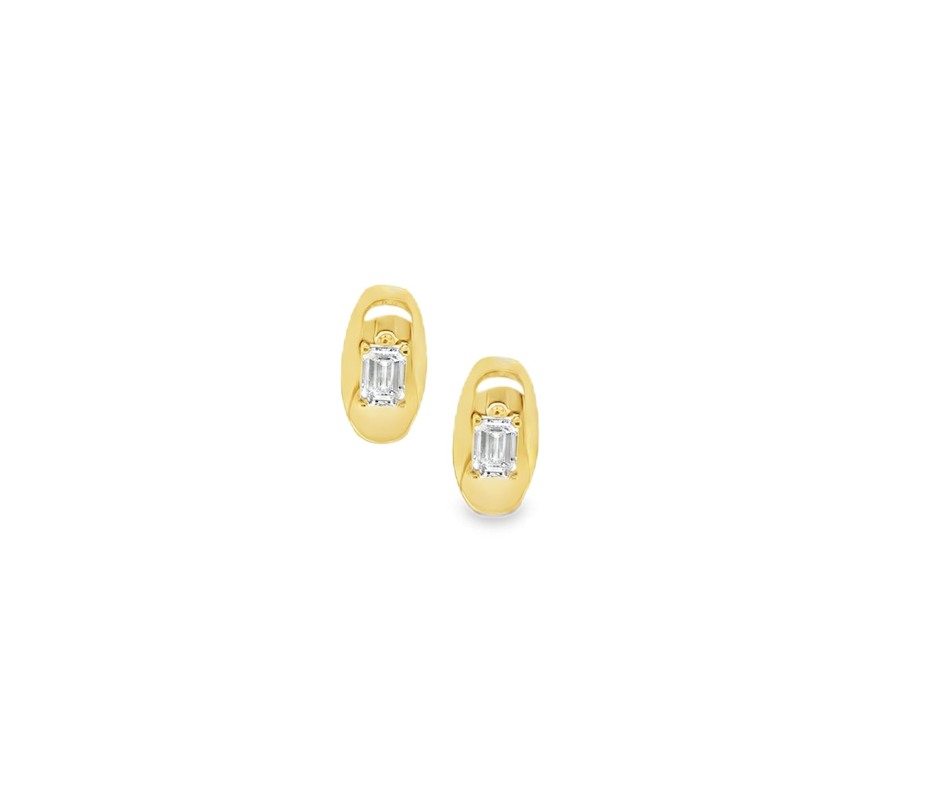 Lab Diamond Elongated Bubble Studs