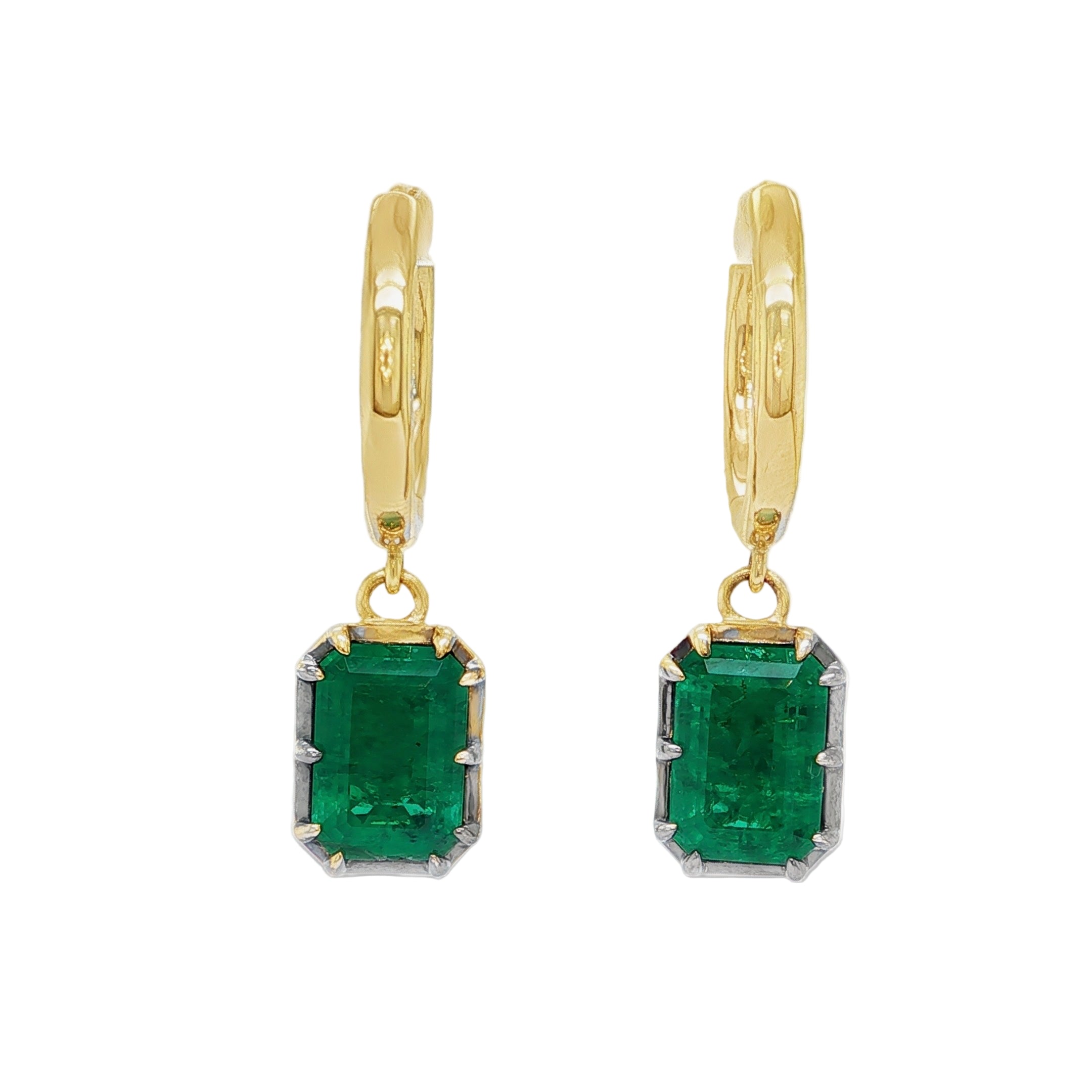Lab Grown Emerald Drop Earrings