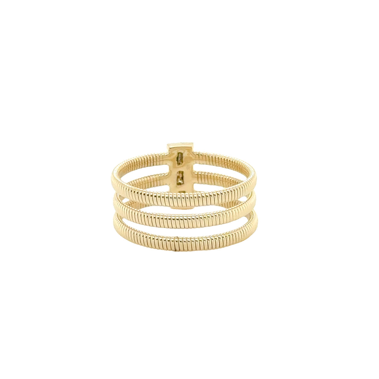 3 ROW RIDGED DIAMOND RING