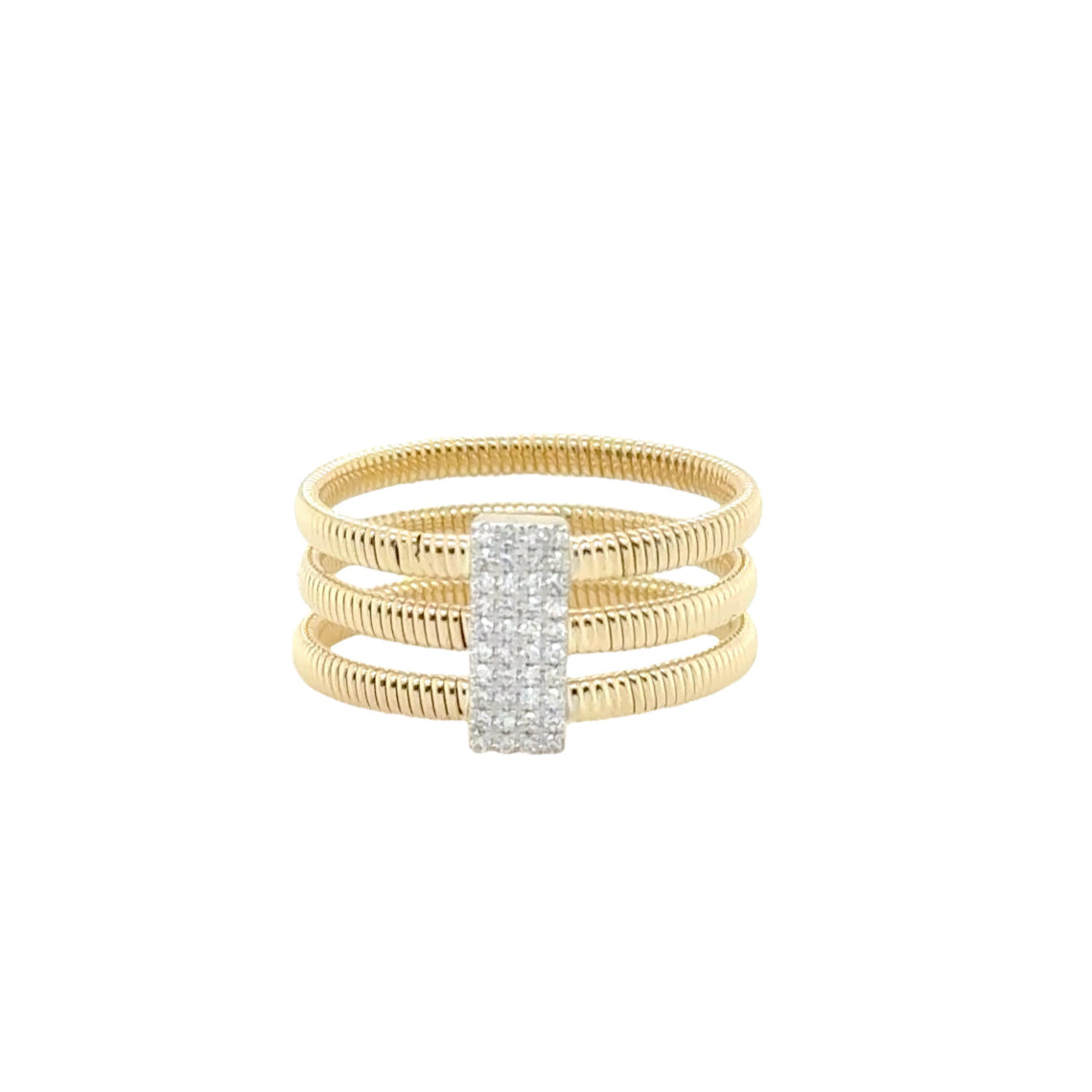 3 ROW RIDGED DIAMOND RING