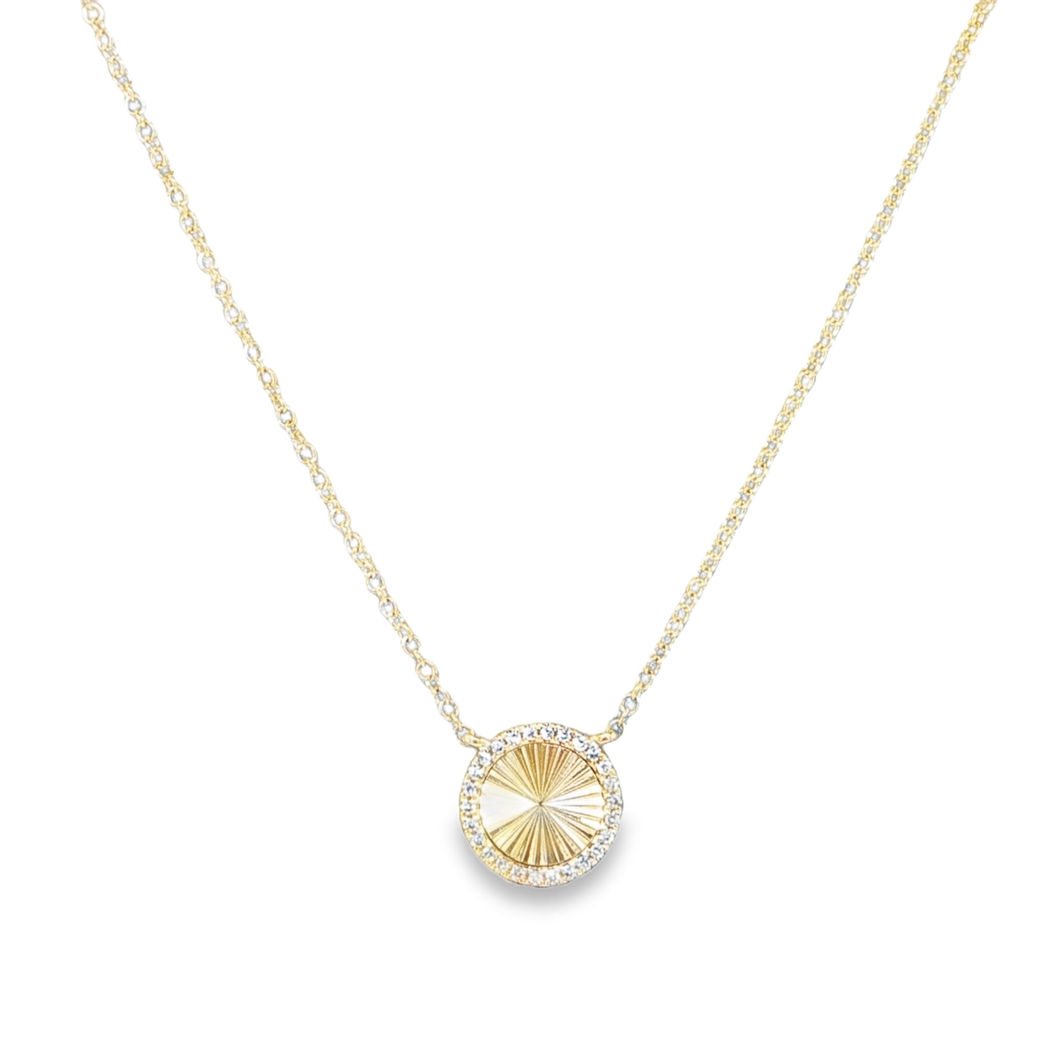DIAMOND & GOLD DISC NECKLACE
