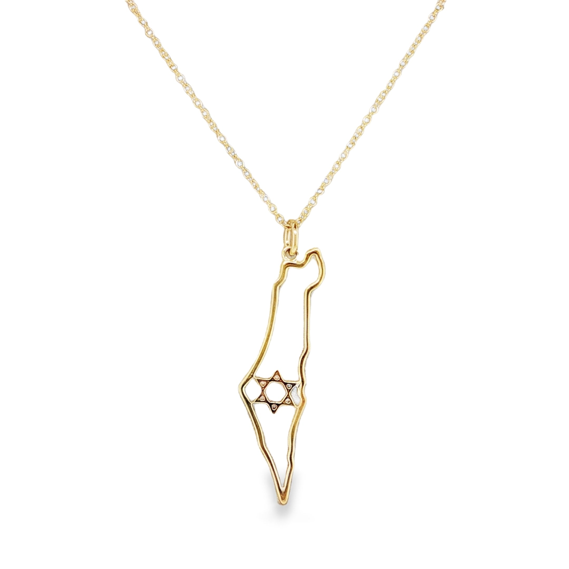 Star of David Map of Israel Necklace