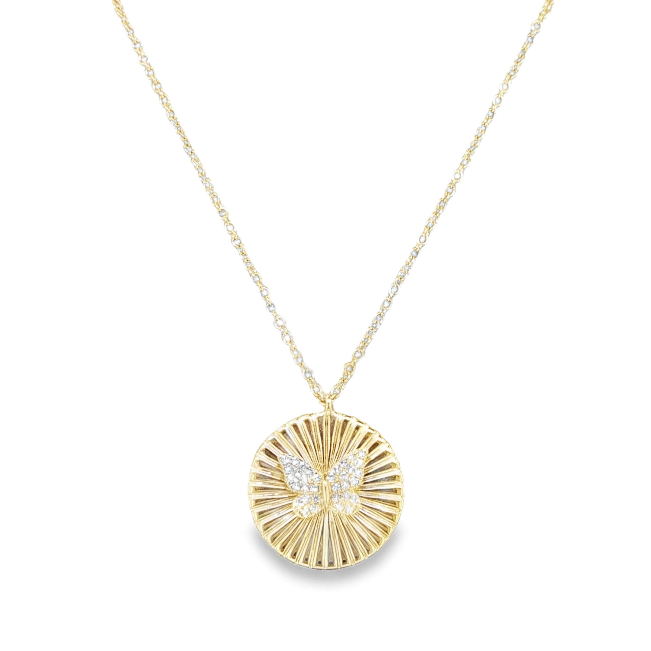 Diamond Butterfly Charm Necklace