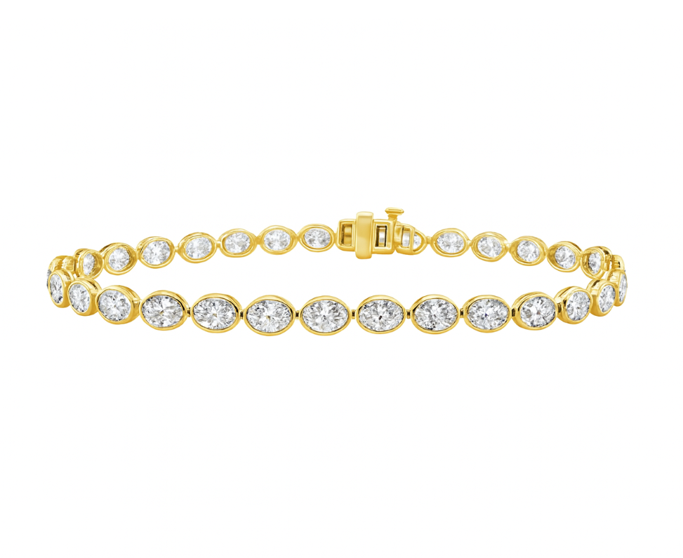 LAB OVAL CUT DIAMOND BEZEL BRACELET