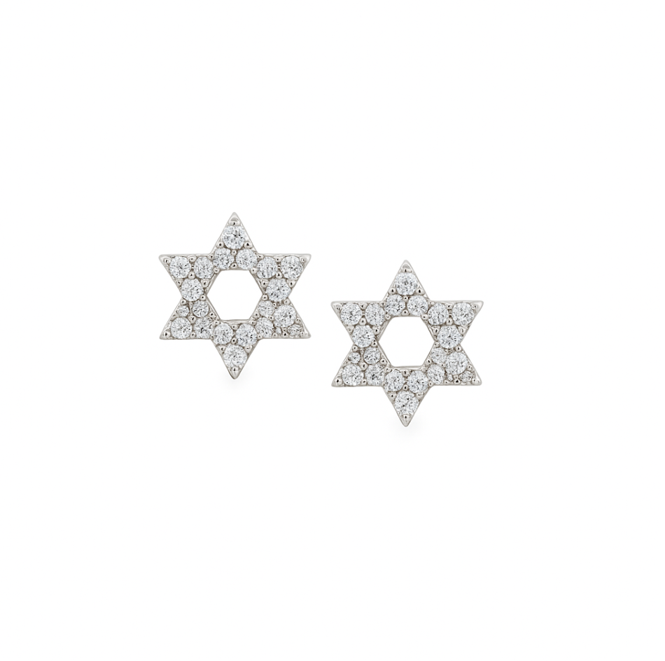 DIAMOND STAR OF DAVID STUDS