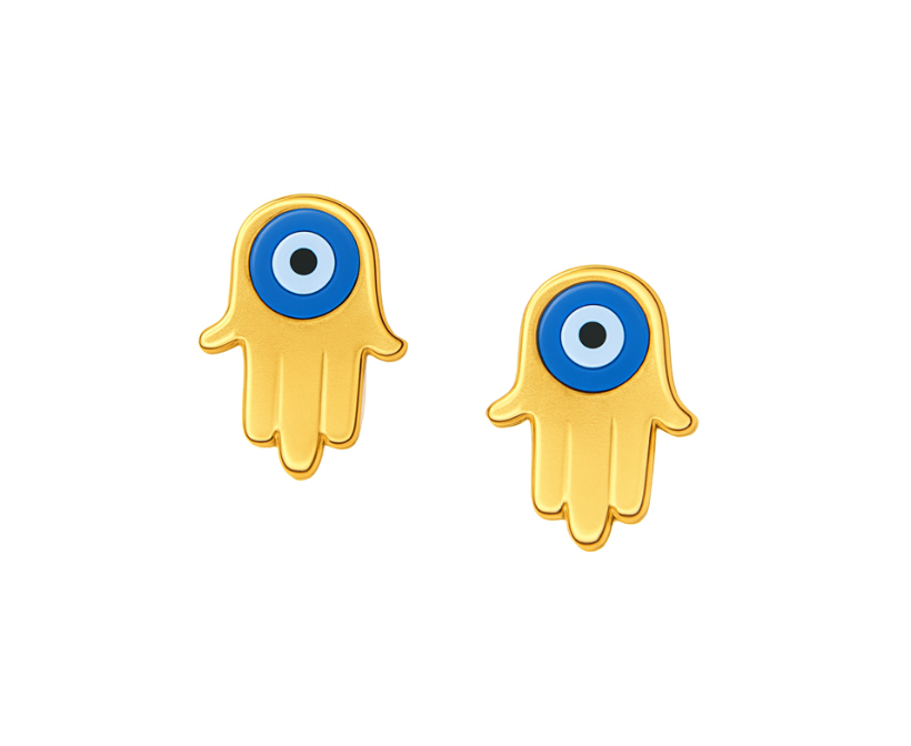EVIL EYE HAMSA STUDS