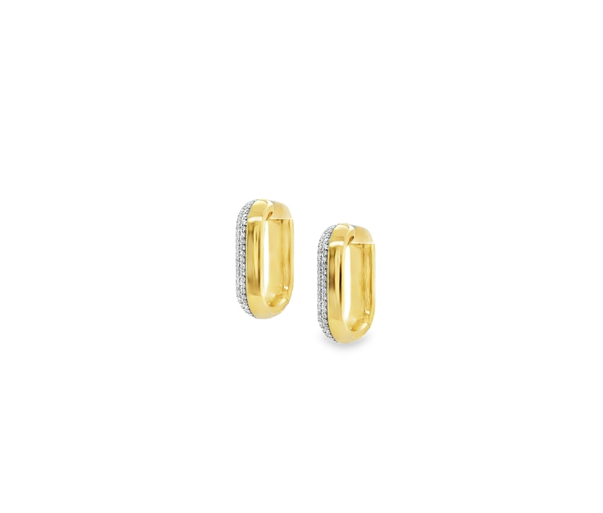 DIAMOND & GOLD RECTANGULAR HOOPS