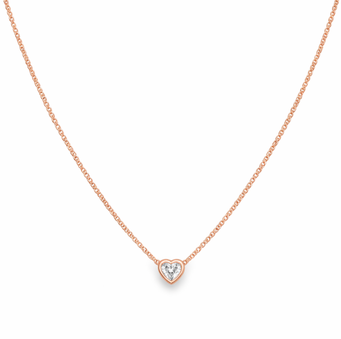 SOLITAIRE DIAMOND HEART NECKLACE