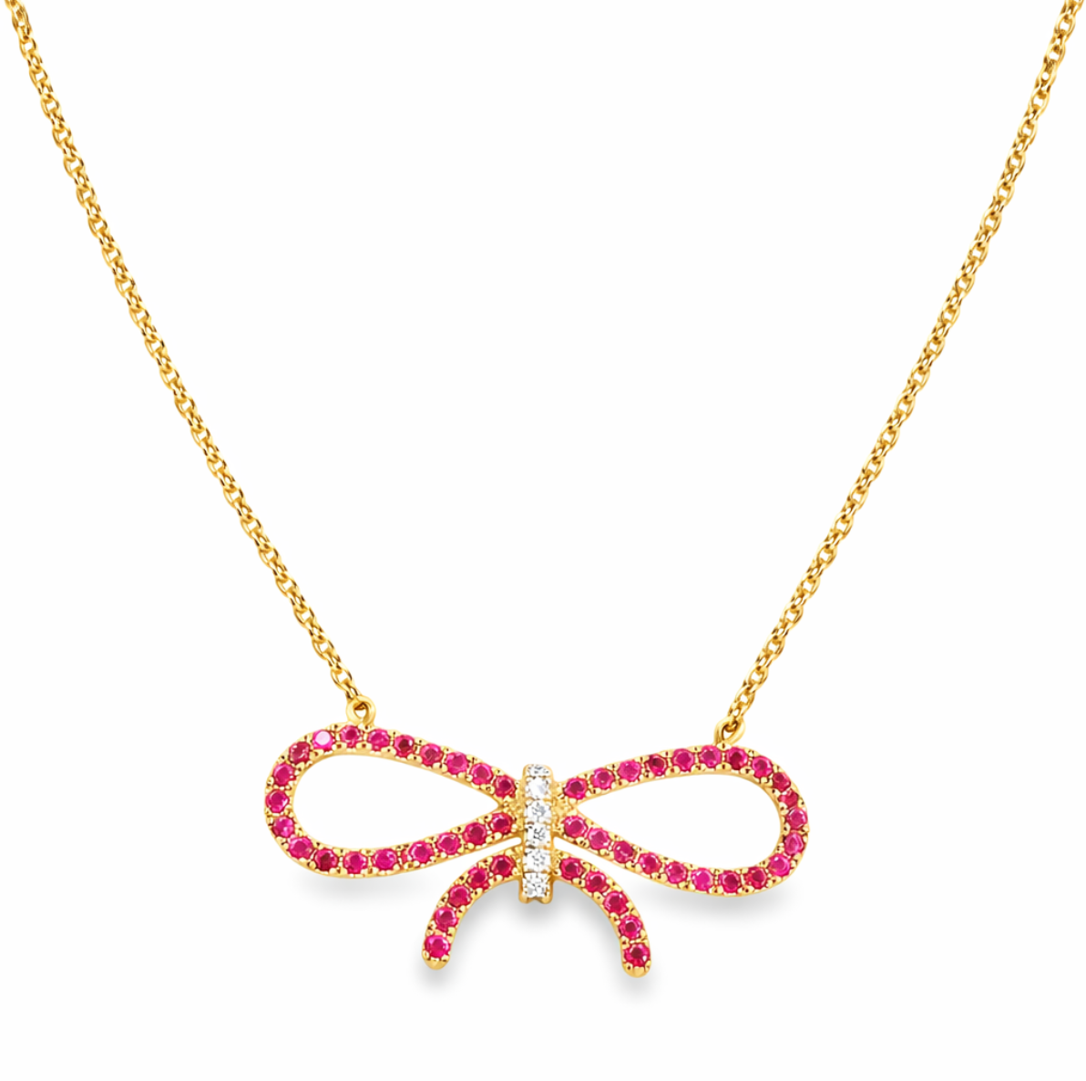 RUBY & DIAMOND BOW NECKLACE