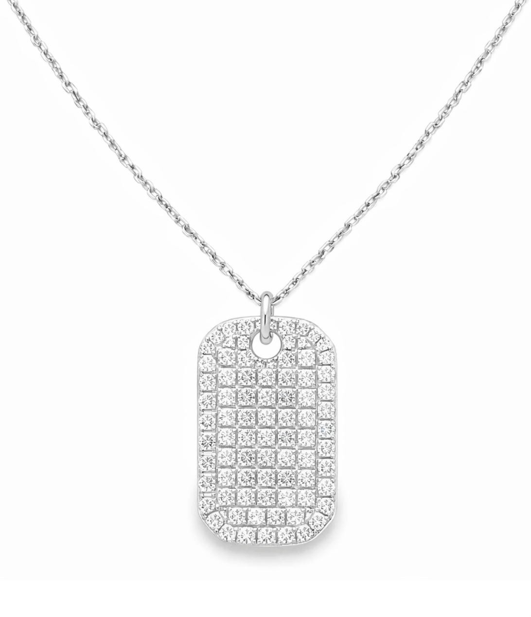 DIAMOND DOG TAG NECKLACE