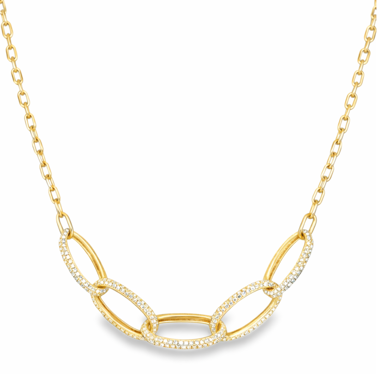 DIAMOND OVAL LINK NECKLACE