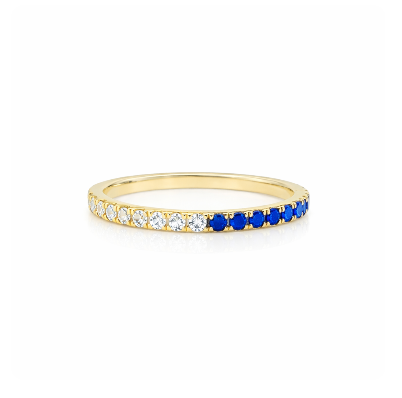 HALF DIAMOND & HALF SAPPHIRE BAND