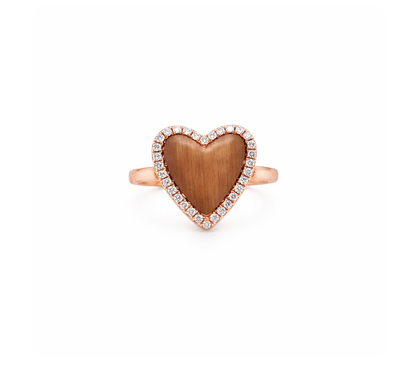 MATTE DIAMOND HALO HEART RING