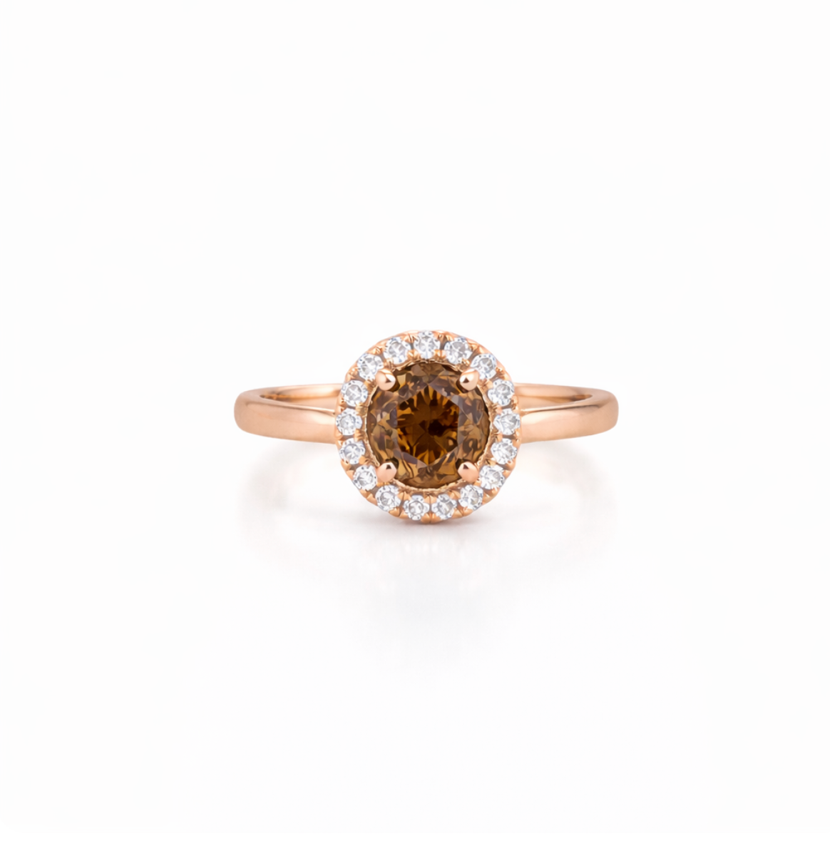 BROWN DIAMOND HALO RING