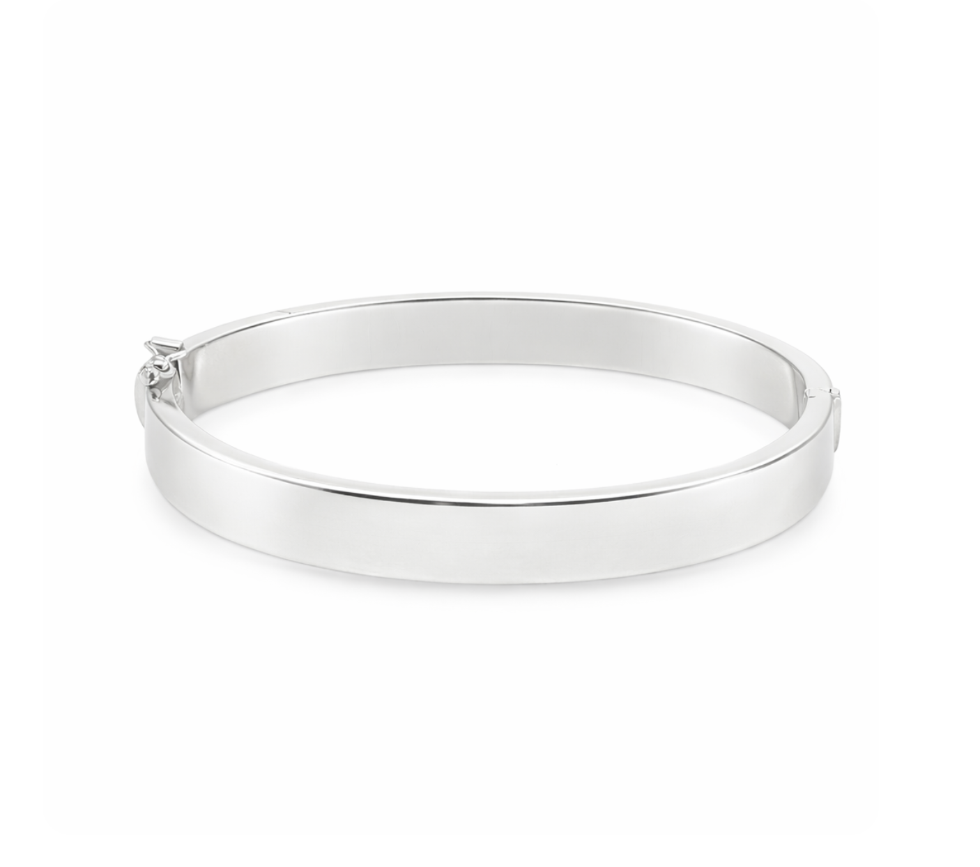 CHUNKY WHITE GOLD BANGLE