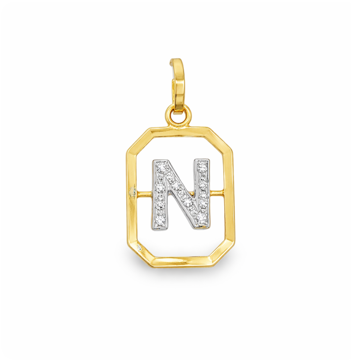 DIAMOND "N" INITIAL CHARM