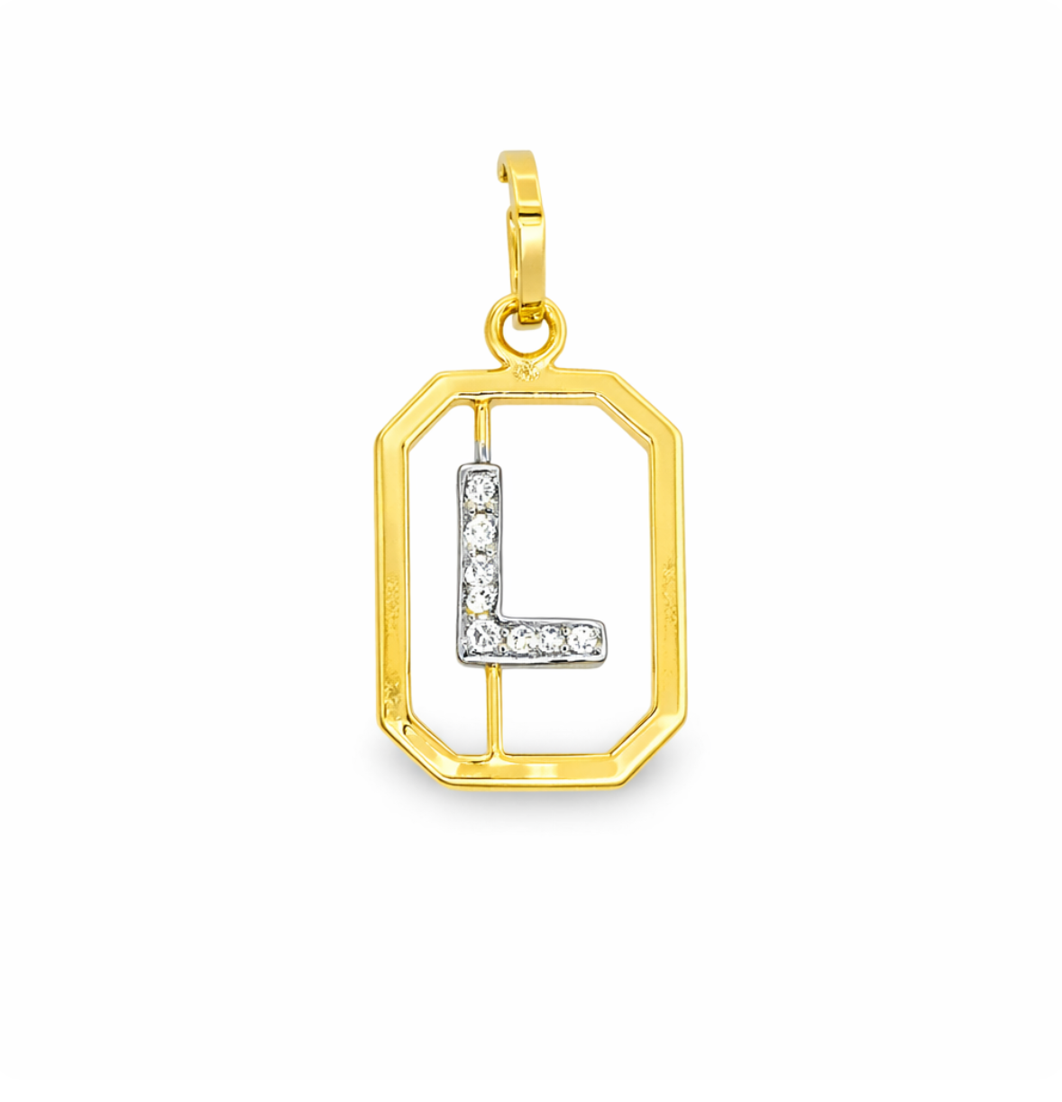 DIAMOND "L" INITIAL CHARM