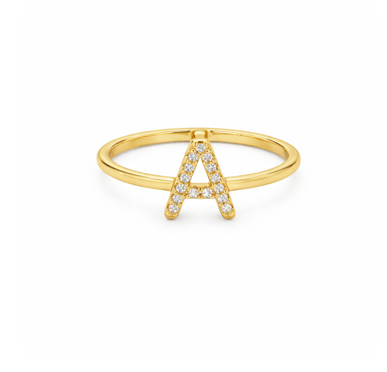 DIAMOND "A" INITIAL RING