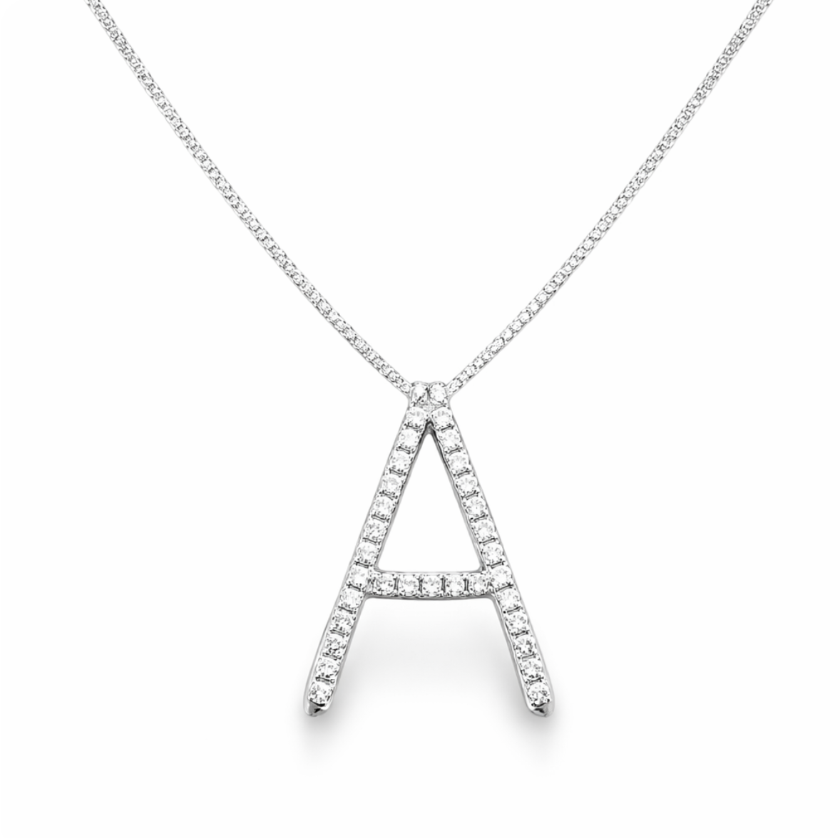 DIAMOND "A" INITIAL NECKLACE