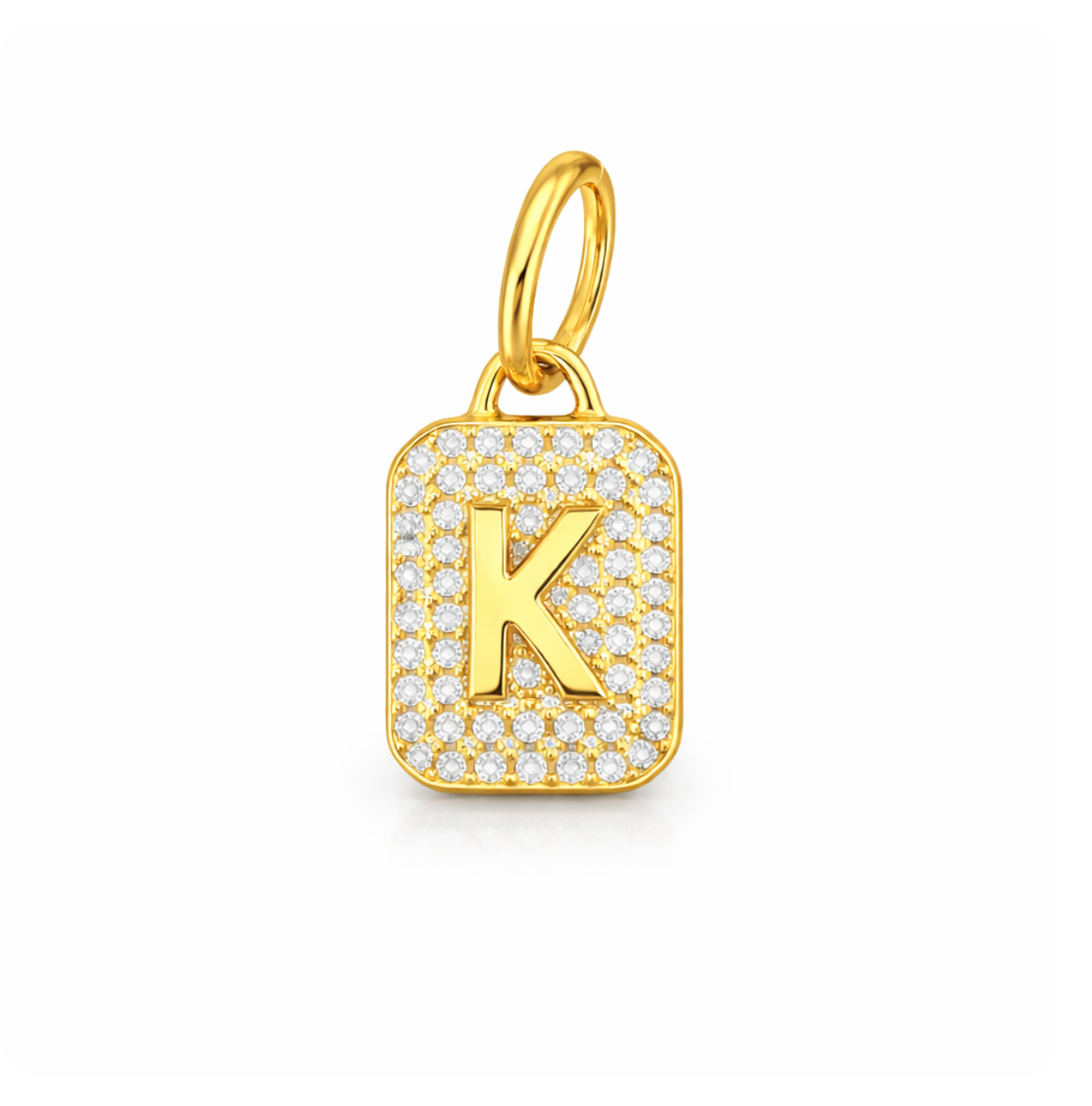 DIAMOND PAVÉ "K" INITIAL CHARM