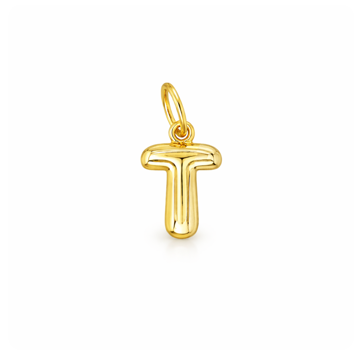 "T" INITIAL BUBBLE CHARM