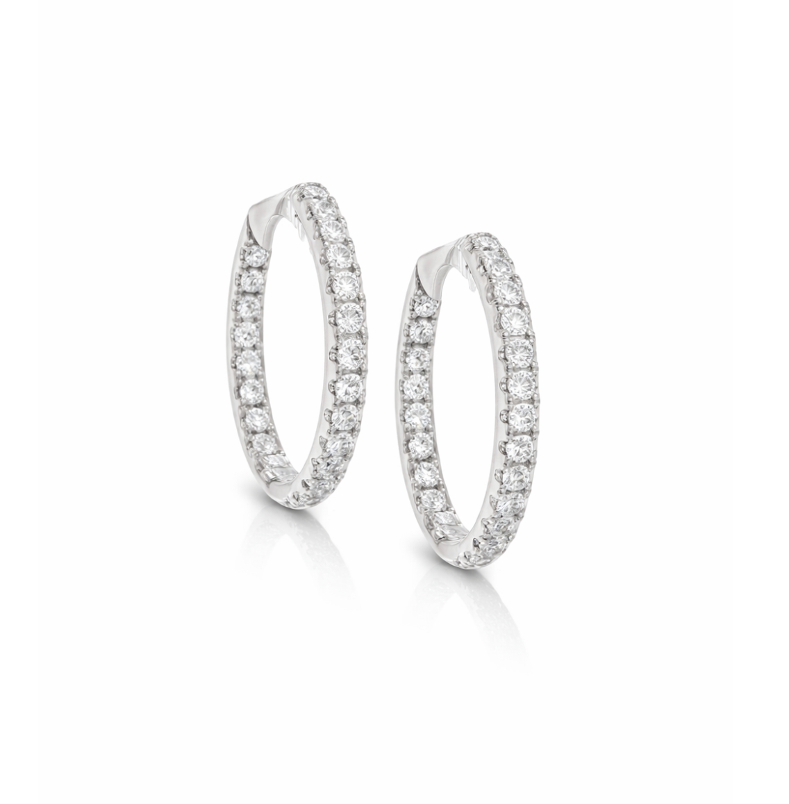 MEDIUM DIAMOND HOOPS