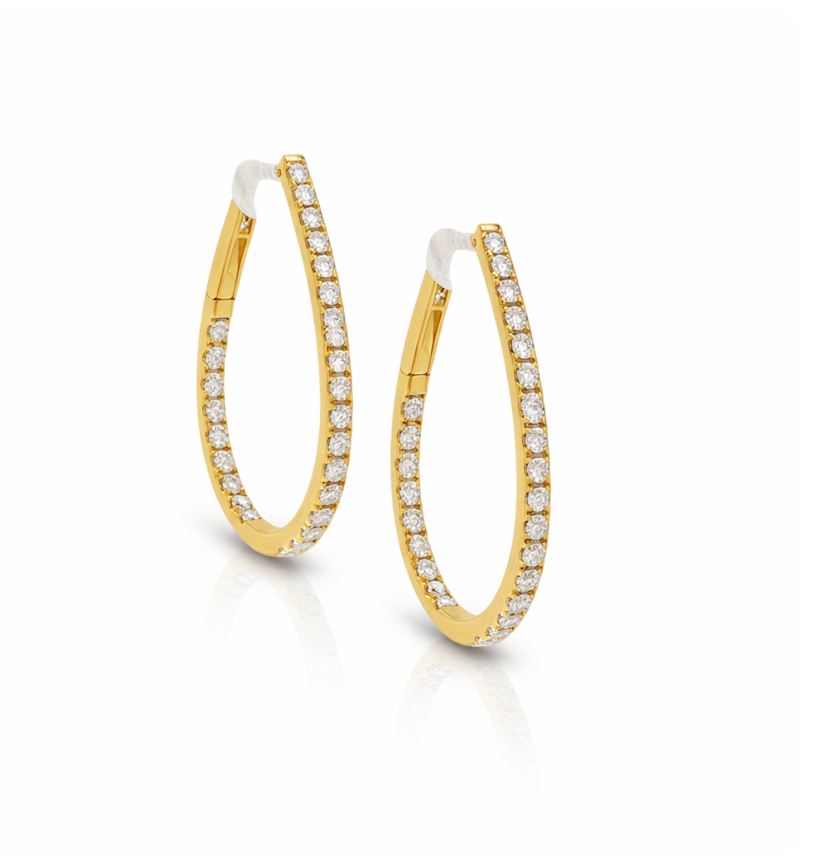SMALL DIAMOND TEARDROP HOOPS
